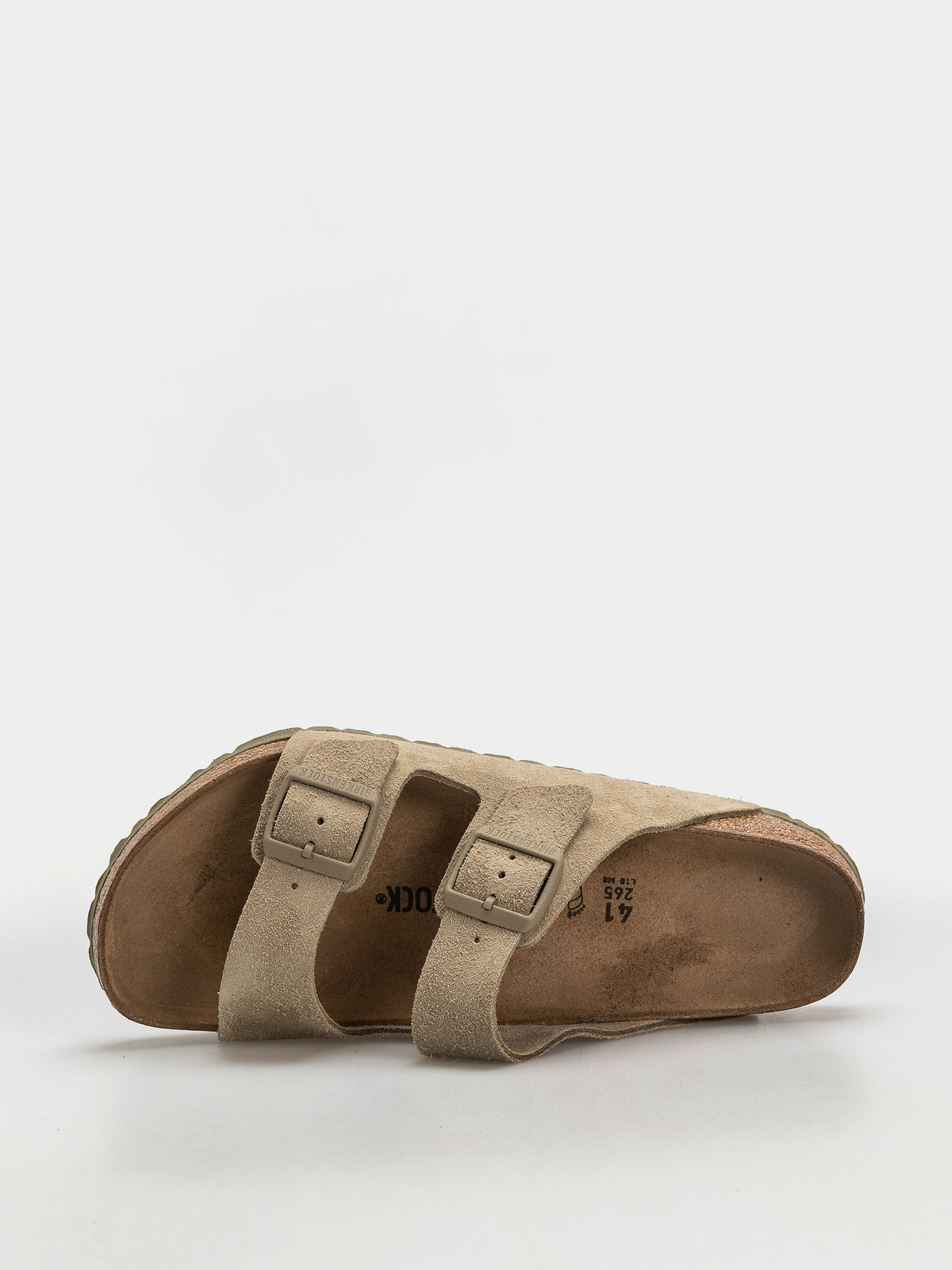 Șlapi Birkenstock Arizona Suede Leather Regular (faded khaki)