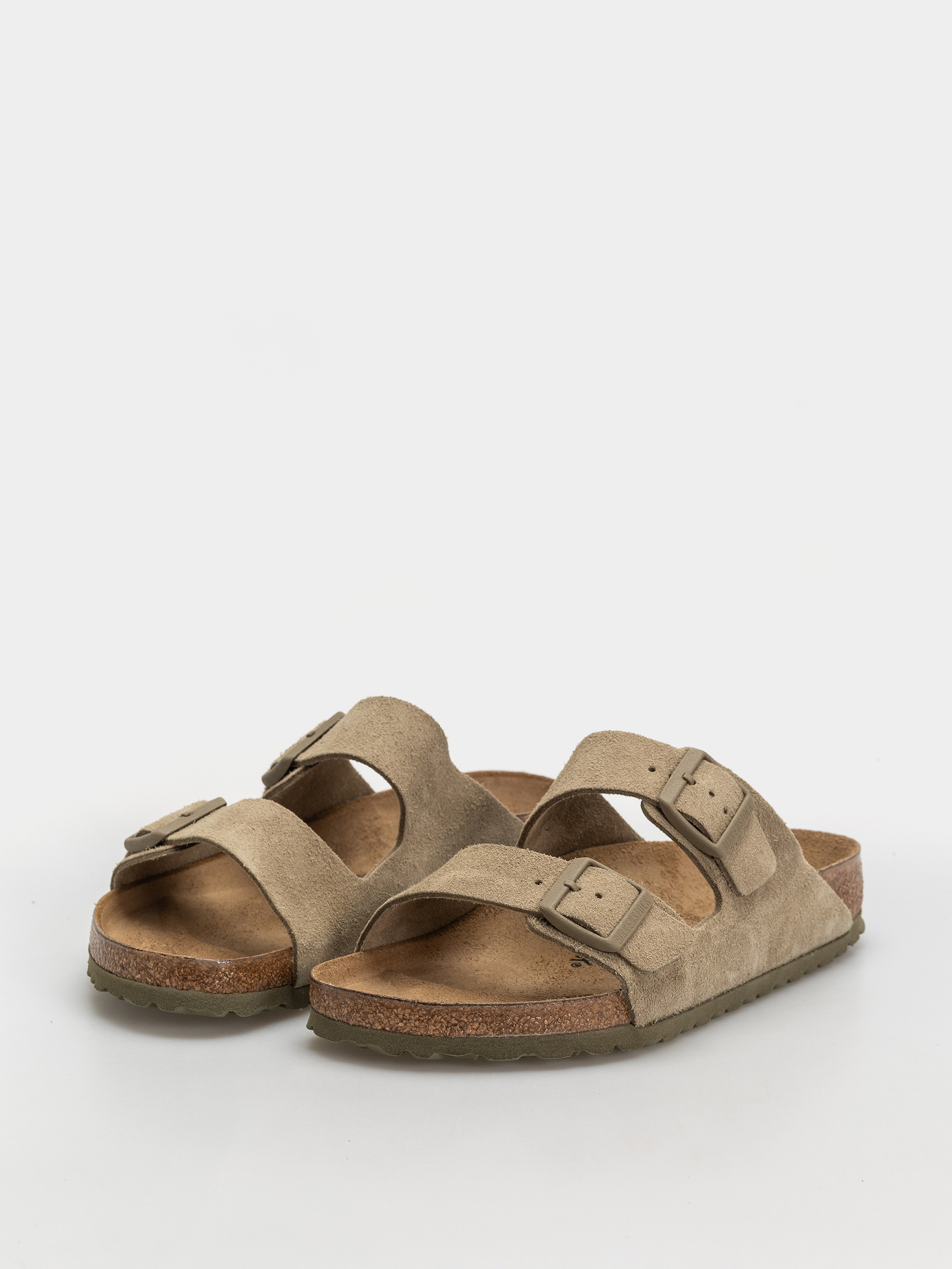 Șlapi Birkenstock Arizona Suede Leather Regular (faded khaki)
