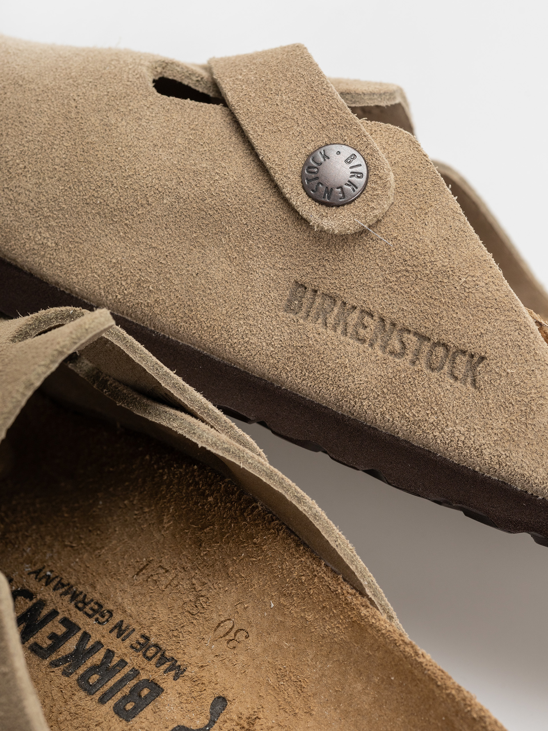 Șlapi Birkenstock Boston Suede Leather Narrow Wmn (taupe)