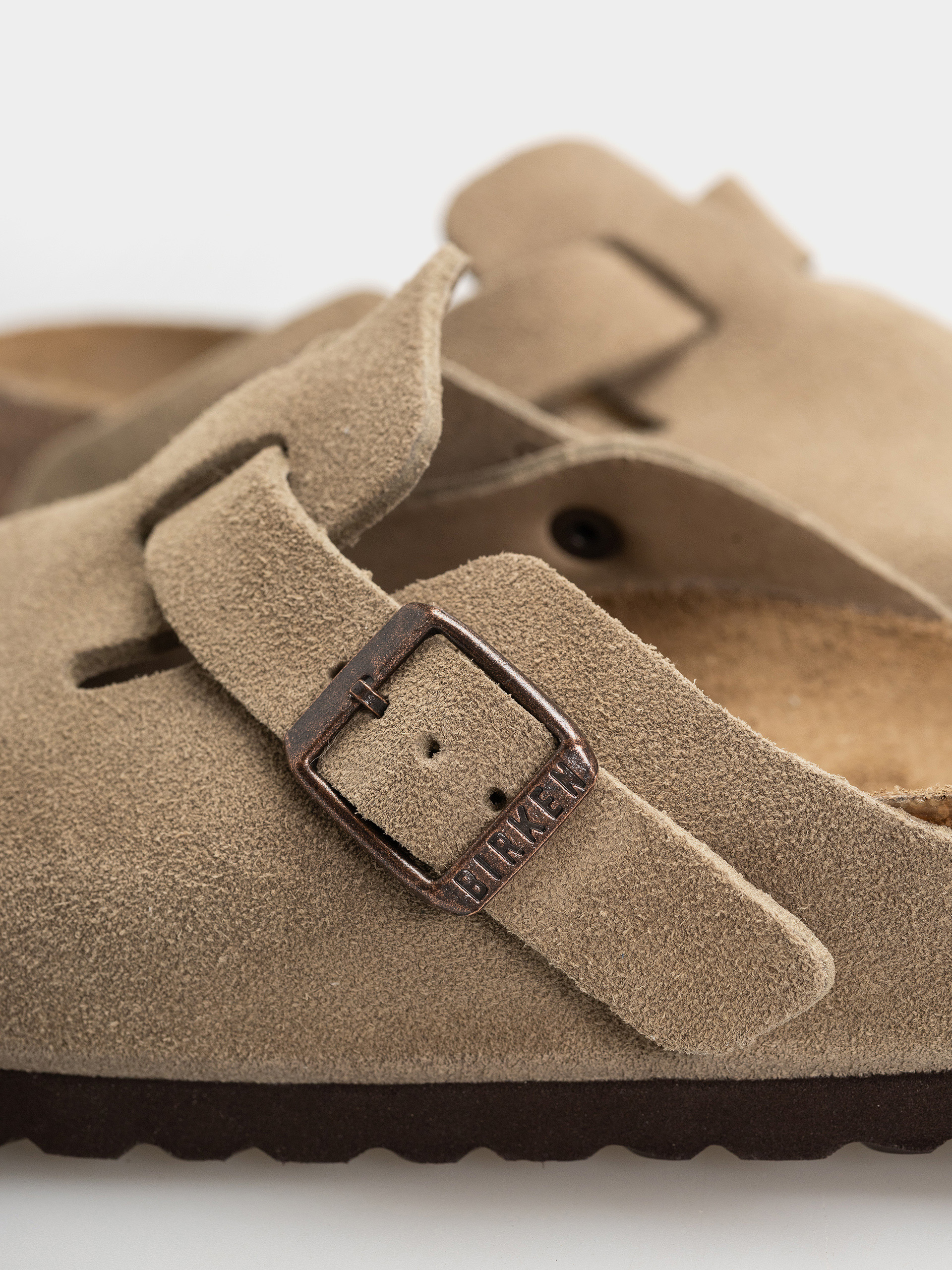 Șlapi Birkenstock Boston Suede Leather Narrow Wmn (taupe)