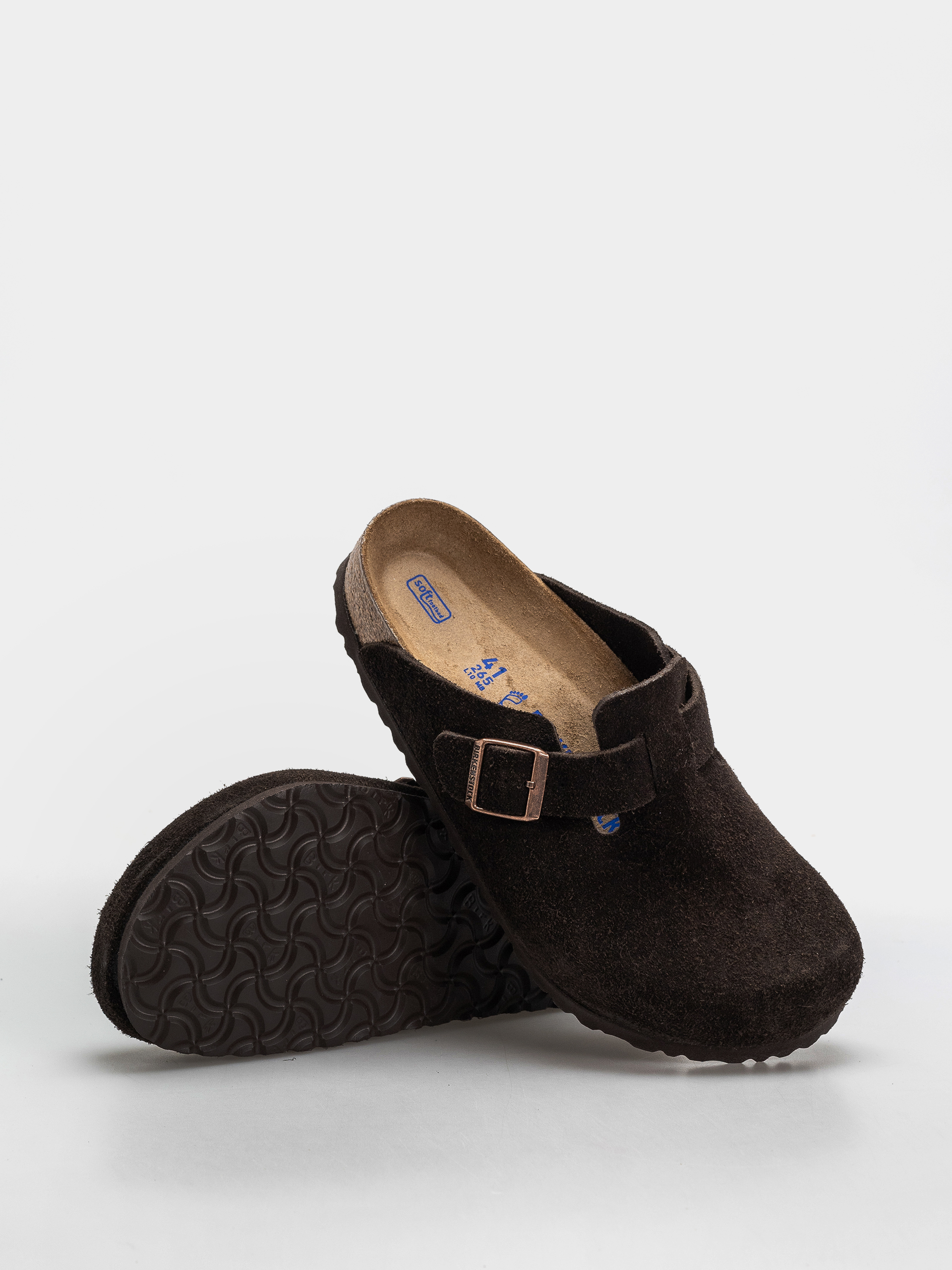 Șlapi Birkenstock Boston Suede Regular - bej (mocha)