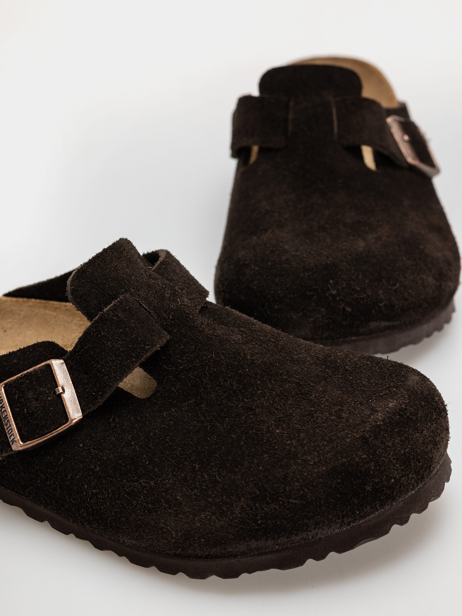 Șlapi Birkenstock Boston Suede Regular (mocha)