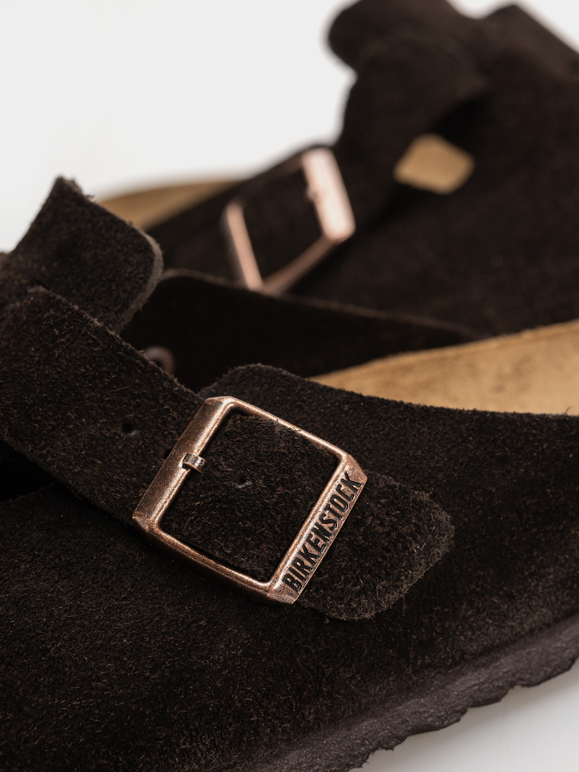 Șlapi Birkenstock Boston Suede Regular (mocha)