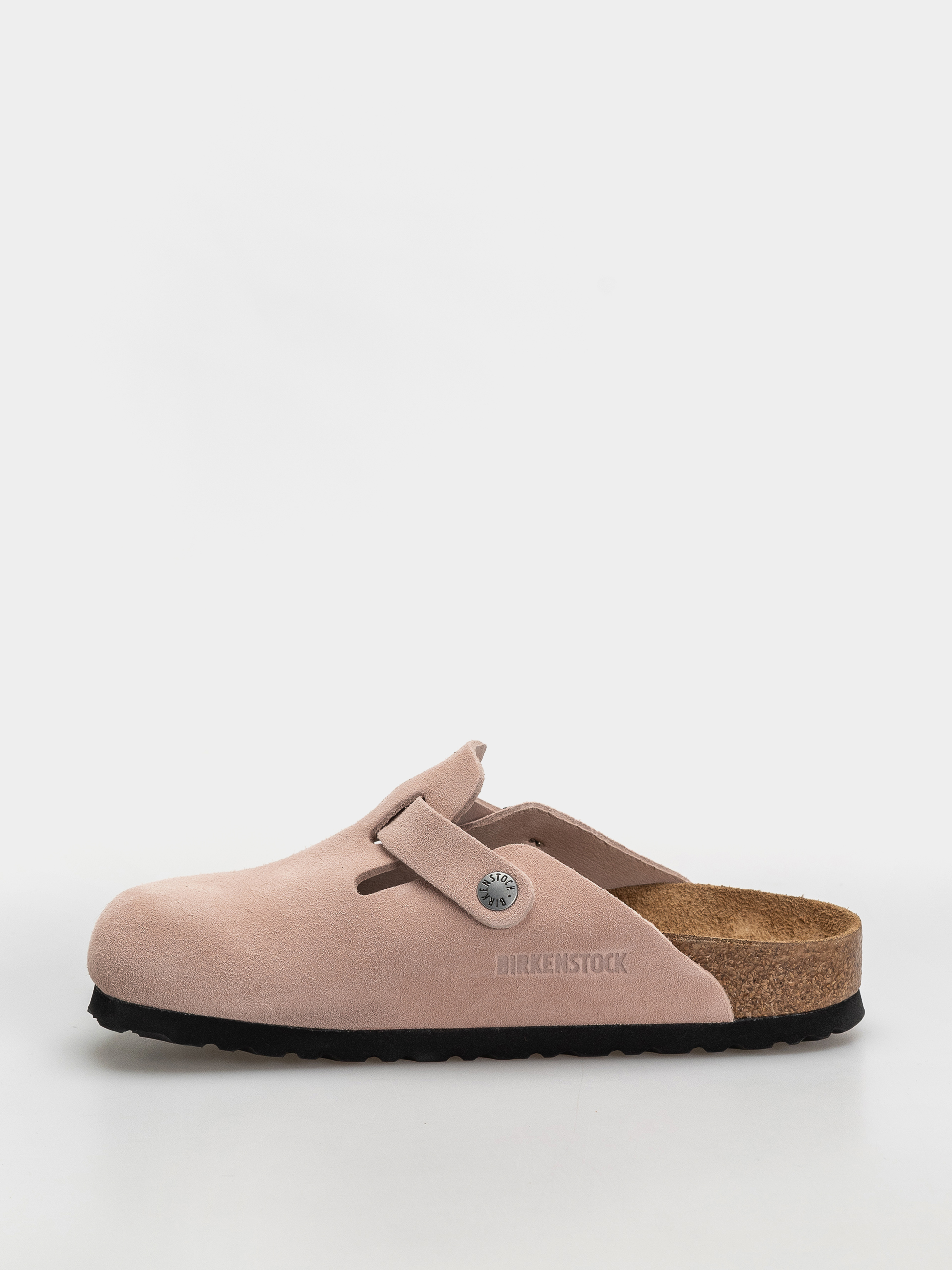 Șlapi Birkenstock Boston Suede Leather Narrow (pink clay)