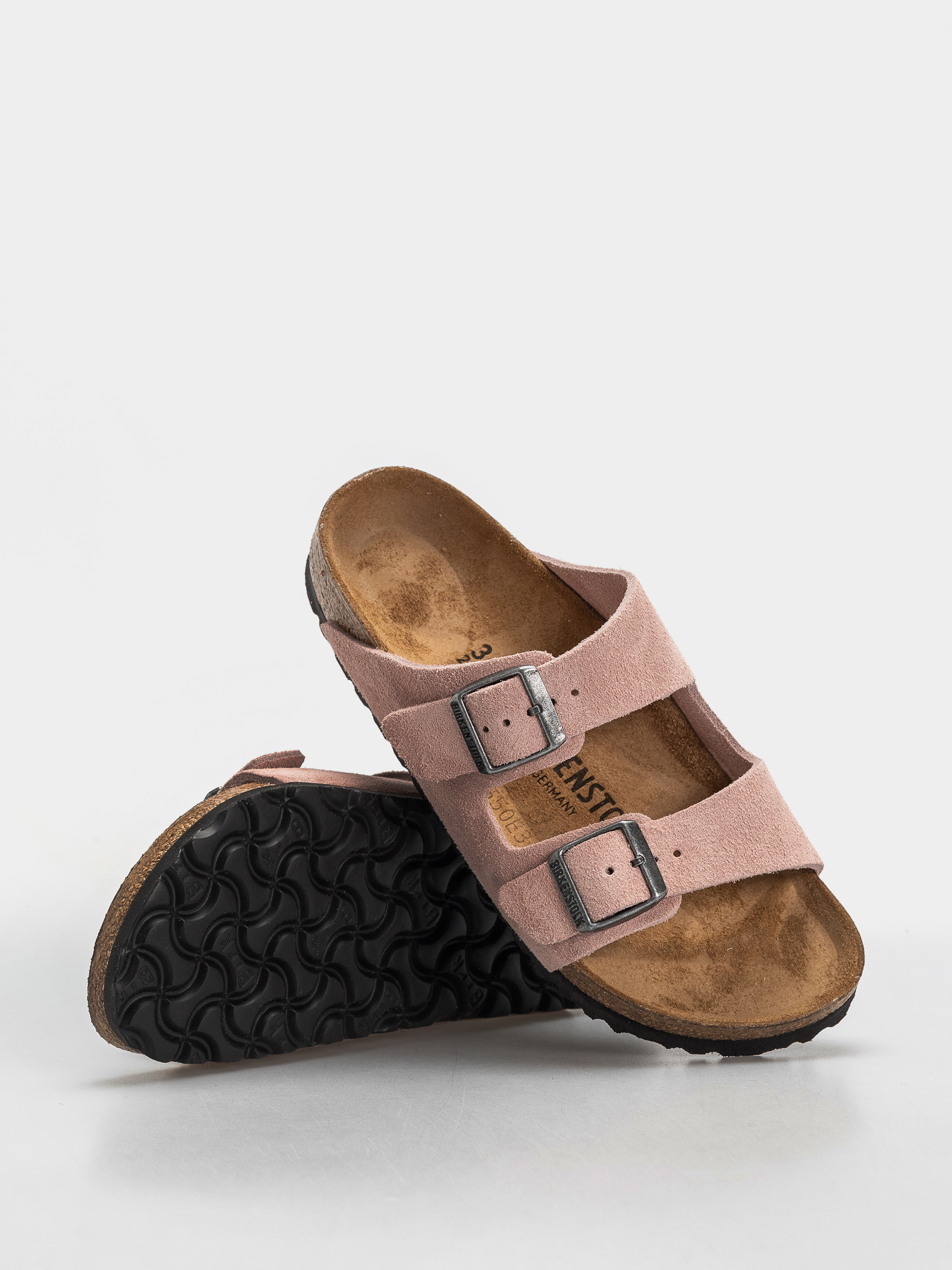 Șlapi Birkenstock Arizona Suede Leather Narrow (pink clay)