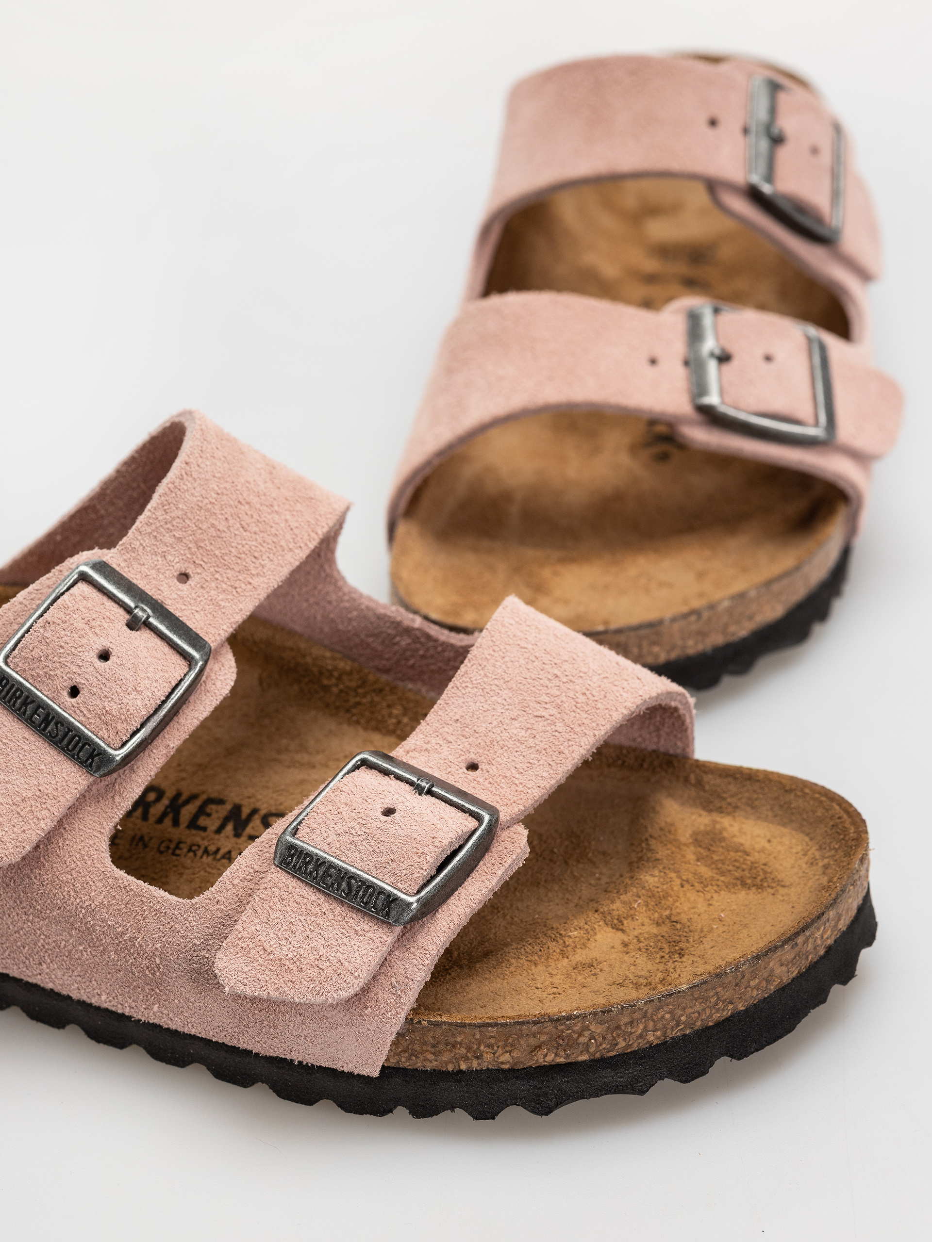 Șlapi Birkenstock Arizona Suede Leather Narrow (pink clay)