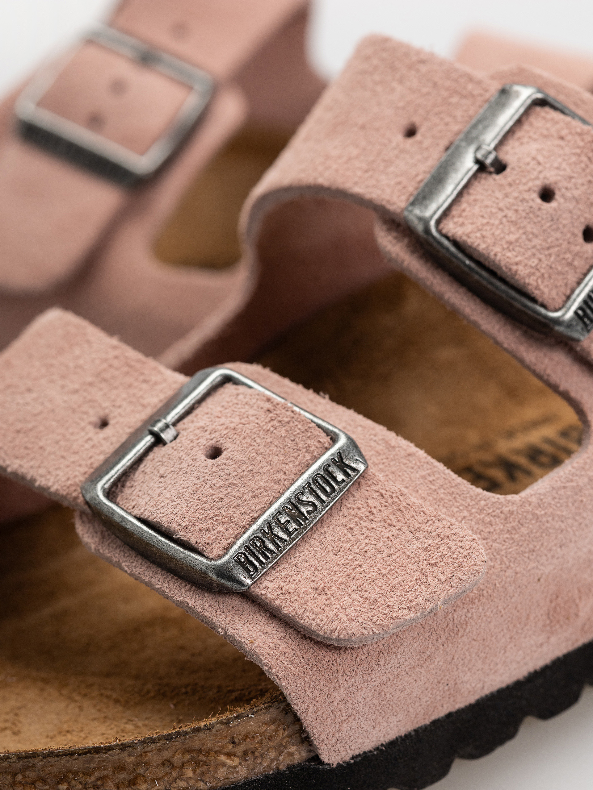 Șlapi Birkenstock Arizona Suede Leather Narrow (pink clay)