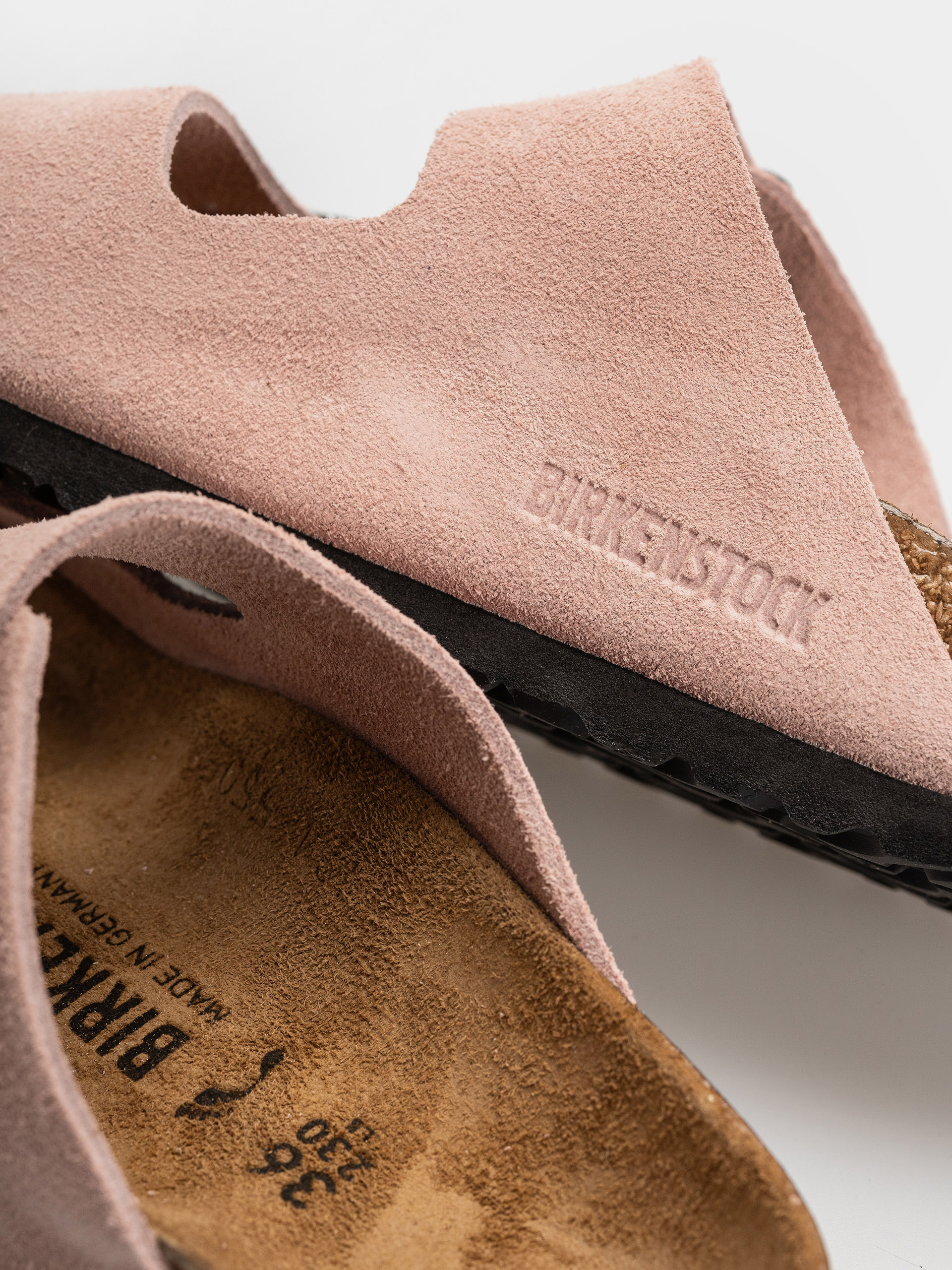 Șlapi Birkenstock Arizona Suede Leather Narrow (pink clay)