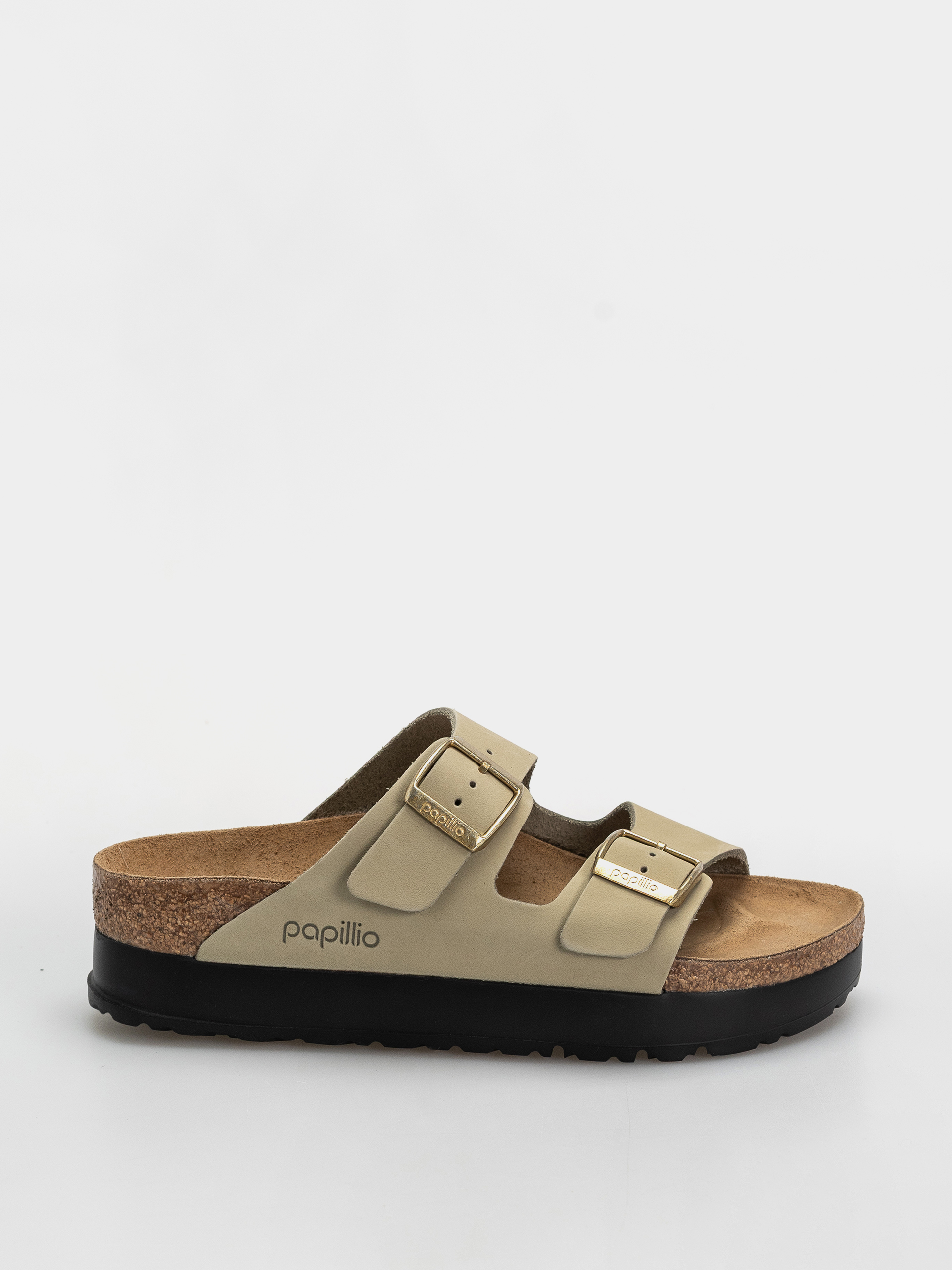 Șlapi Birkenstock Arizona Flex Platform Nubuck Leather Narrow Wmn (eucalyptus)