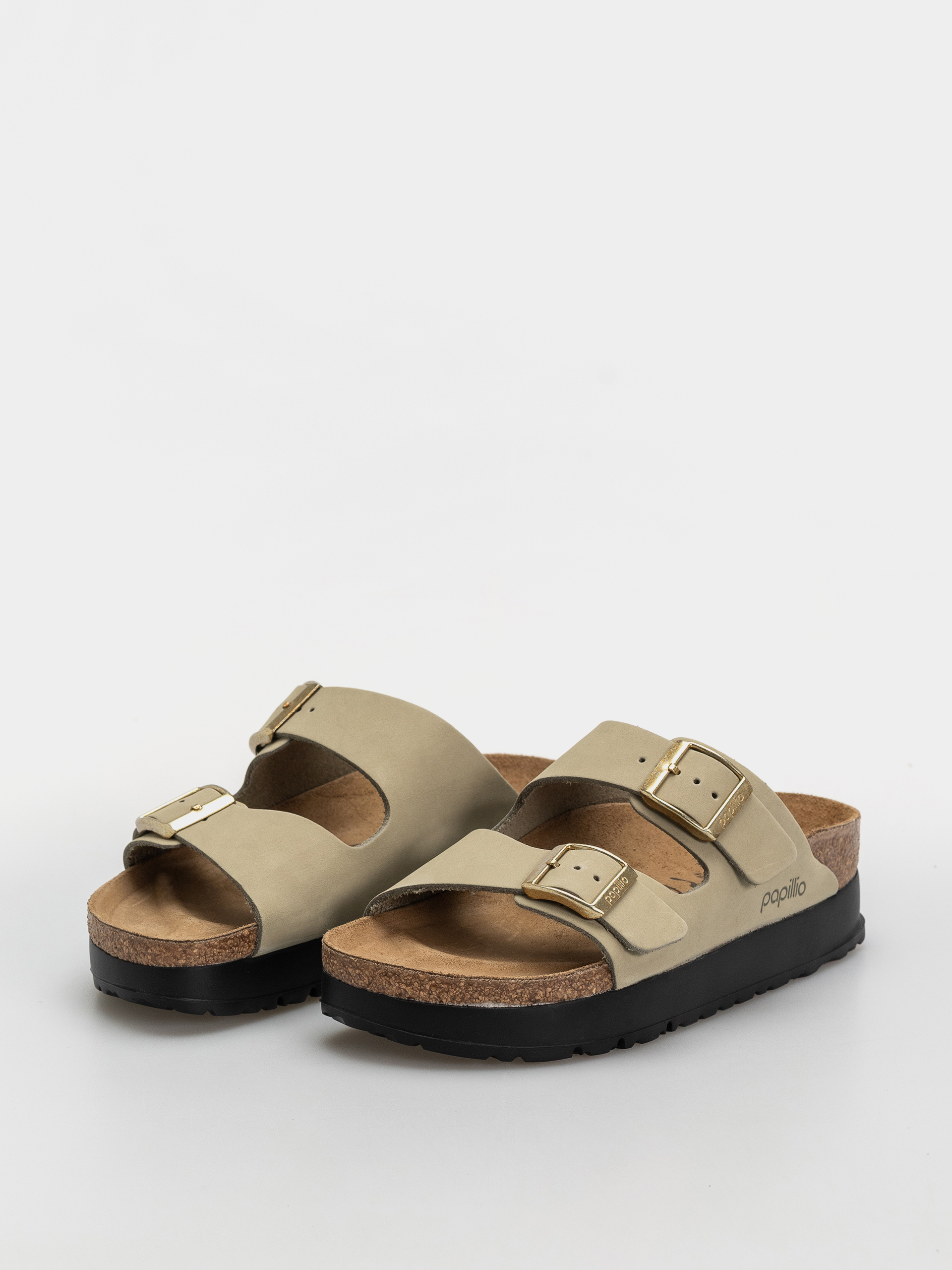Șlapi Birkenstock Arizona Flex Platform Nubuck Leather Narrow Wmn (eucalyptus)