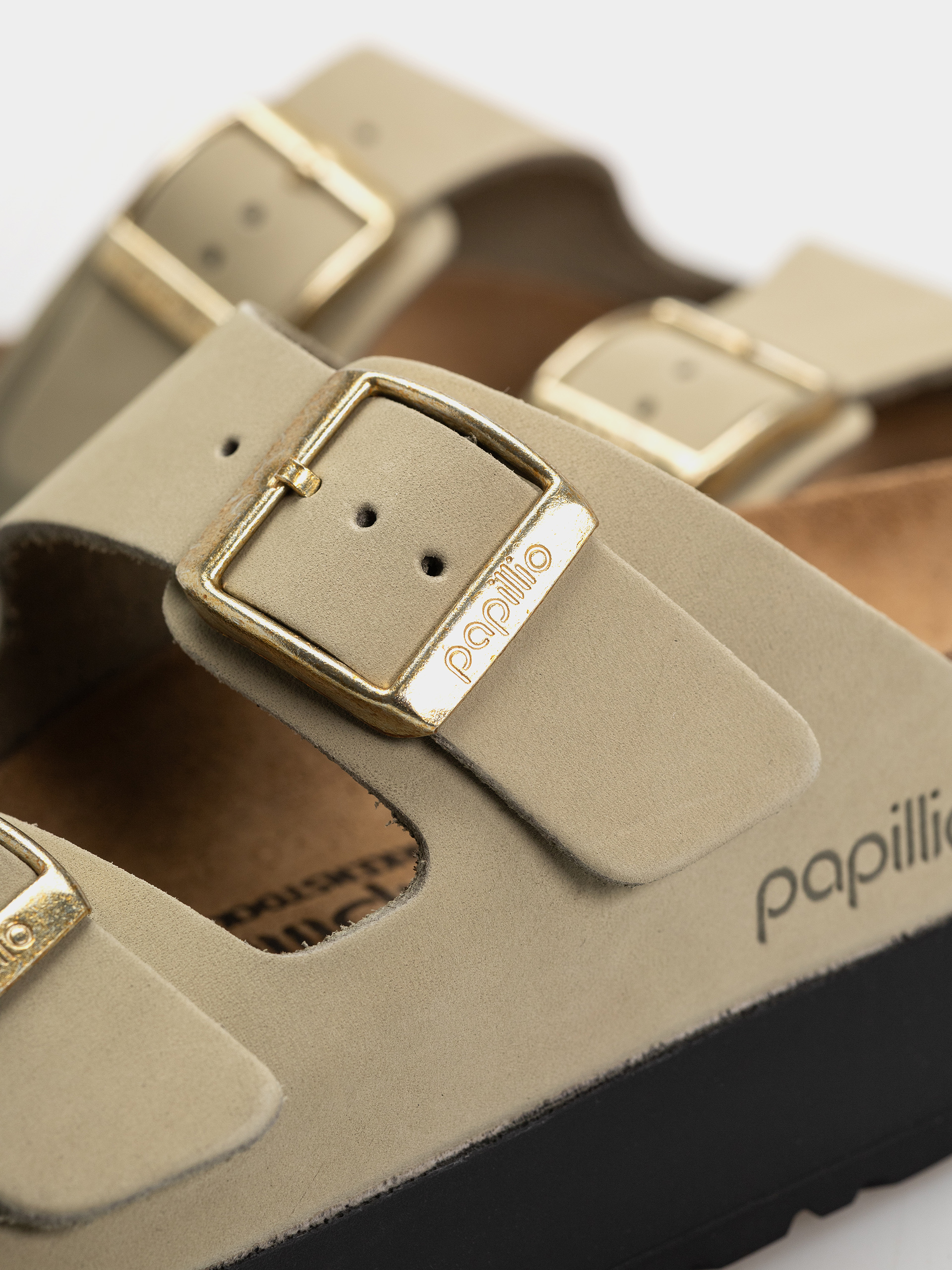 Șlapi Birkenstock Arizona Flex Platform Nubuck Leather Narrow Wmn (eucalyptus)