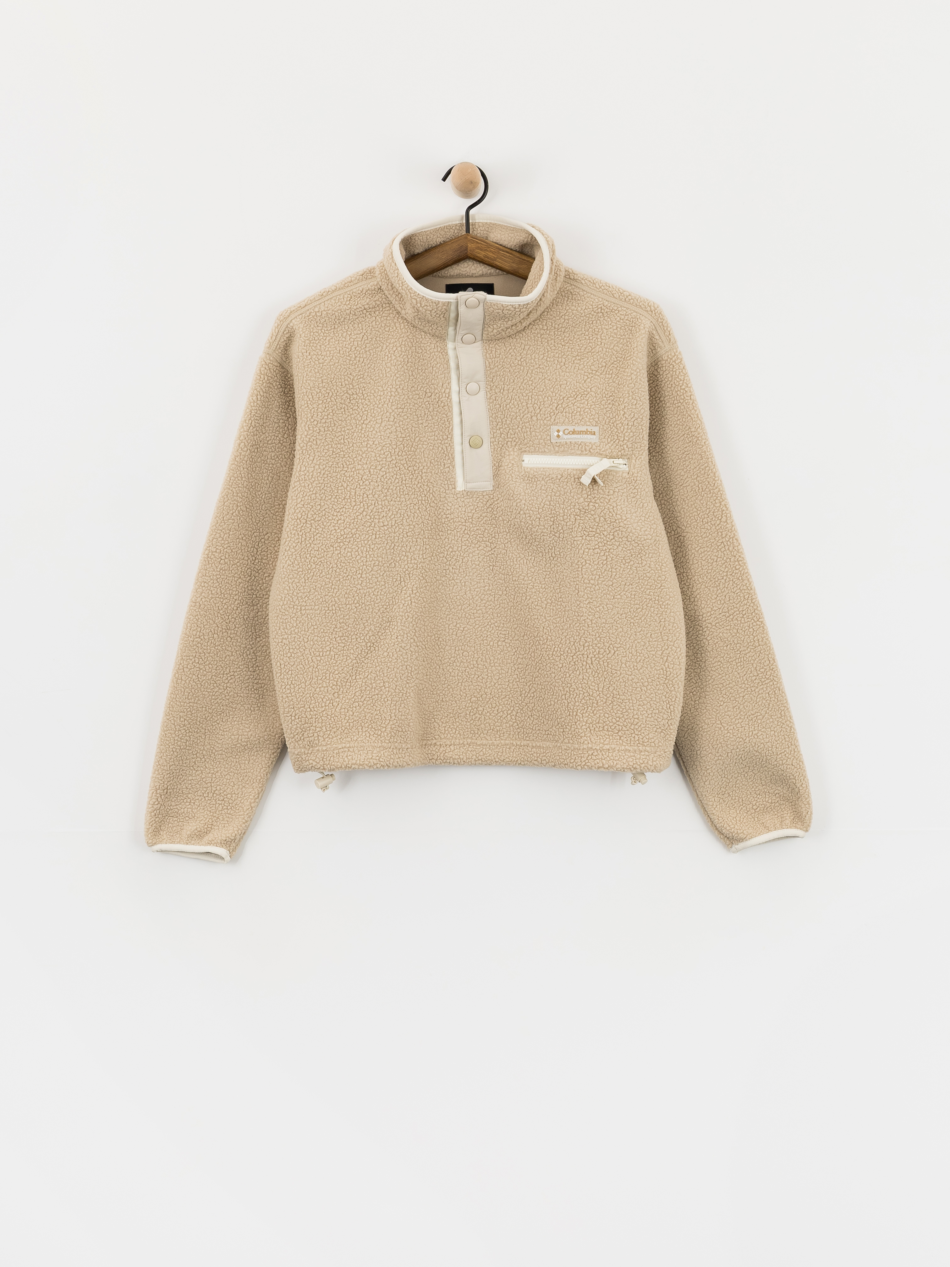 Hanorac din fleece Columbia Helvetia II Cropped Half Snap Wmn (ancient fossil/dark stone/chalk)