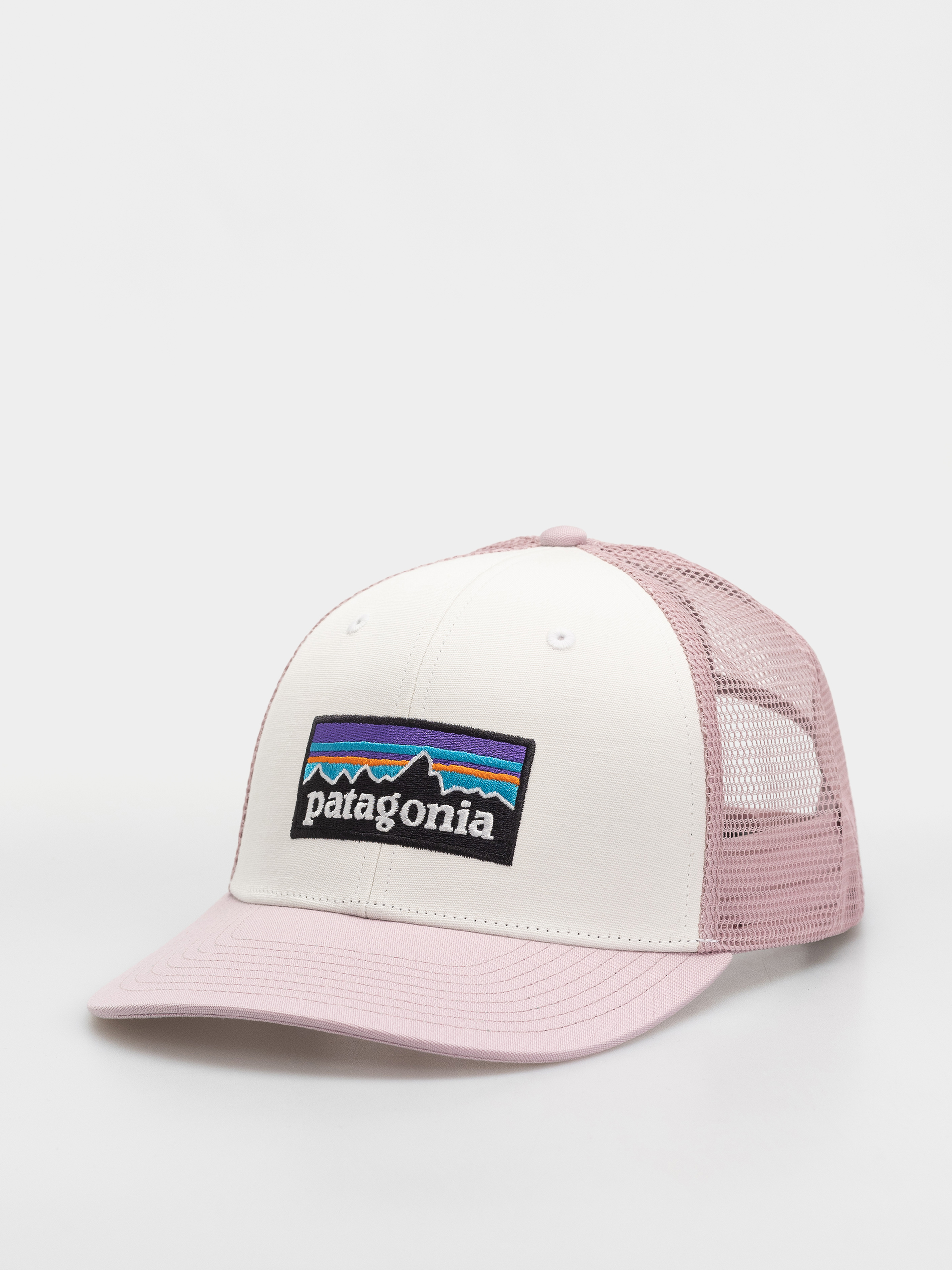 u0218apcu0103 Patagonia P 6 Logo Trucker (white w/quiet violet)