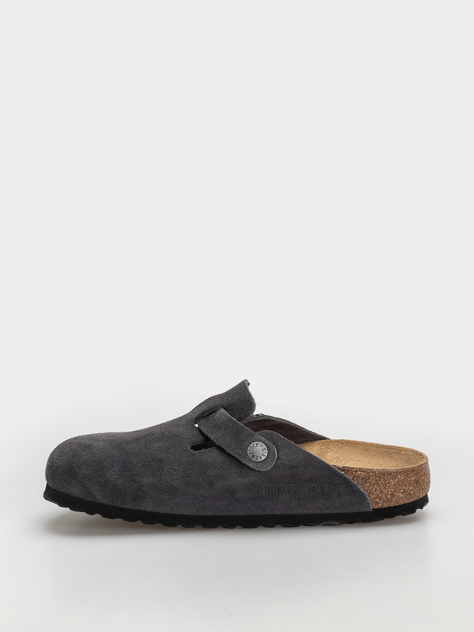 Șlapi Birkenstock Boston Suede Leather Narrow (charcoal)