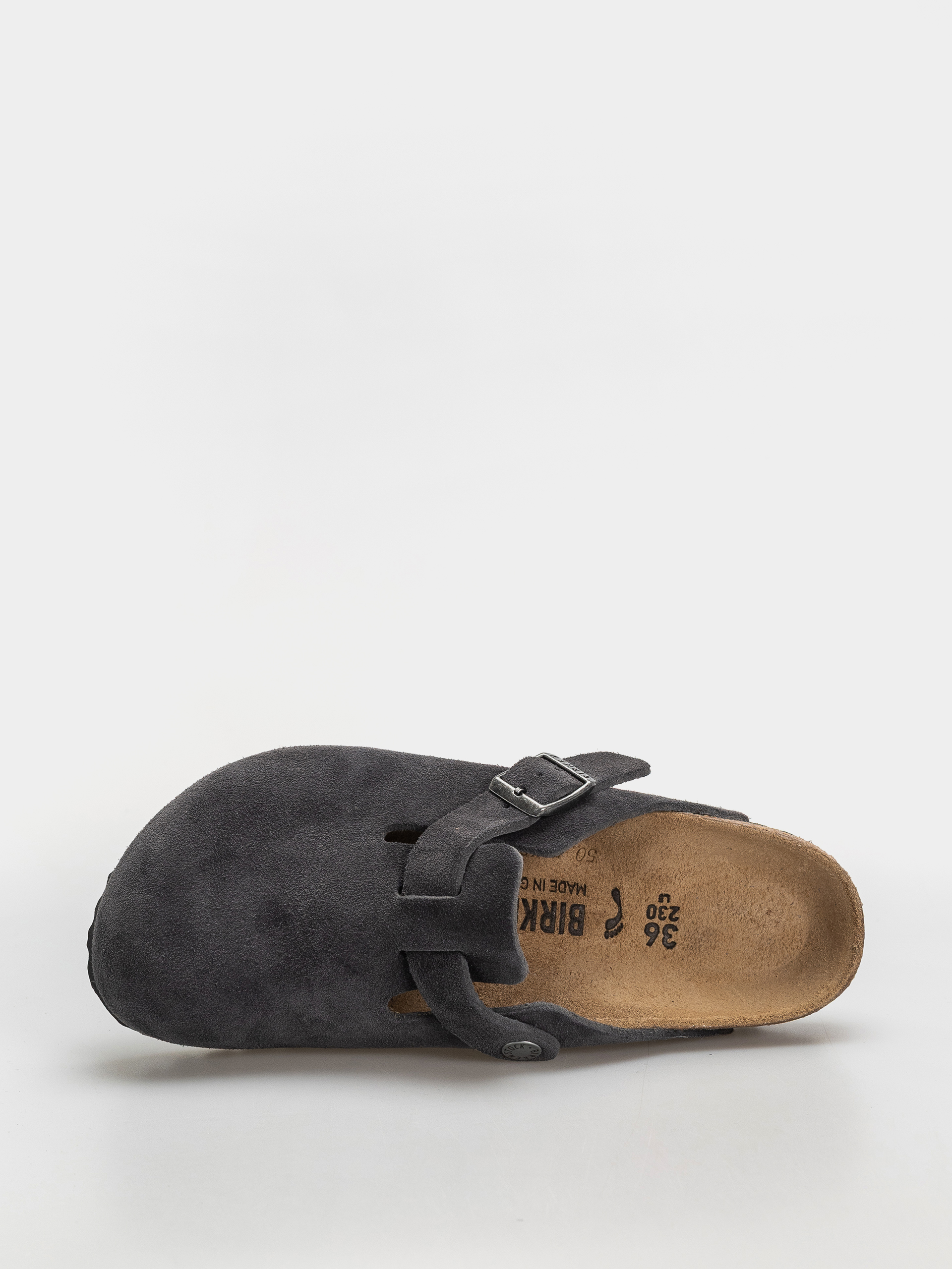 Șlapi Birkenstock Boston Suede Leather Narrow (charcoal)