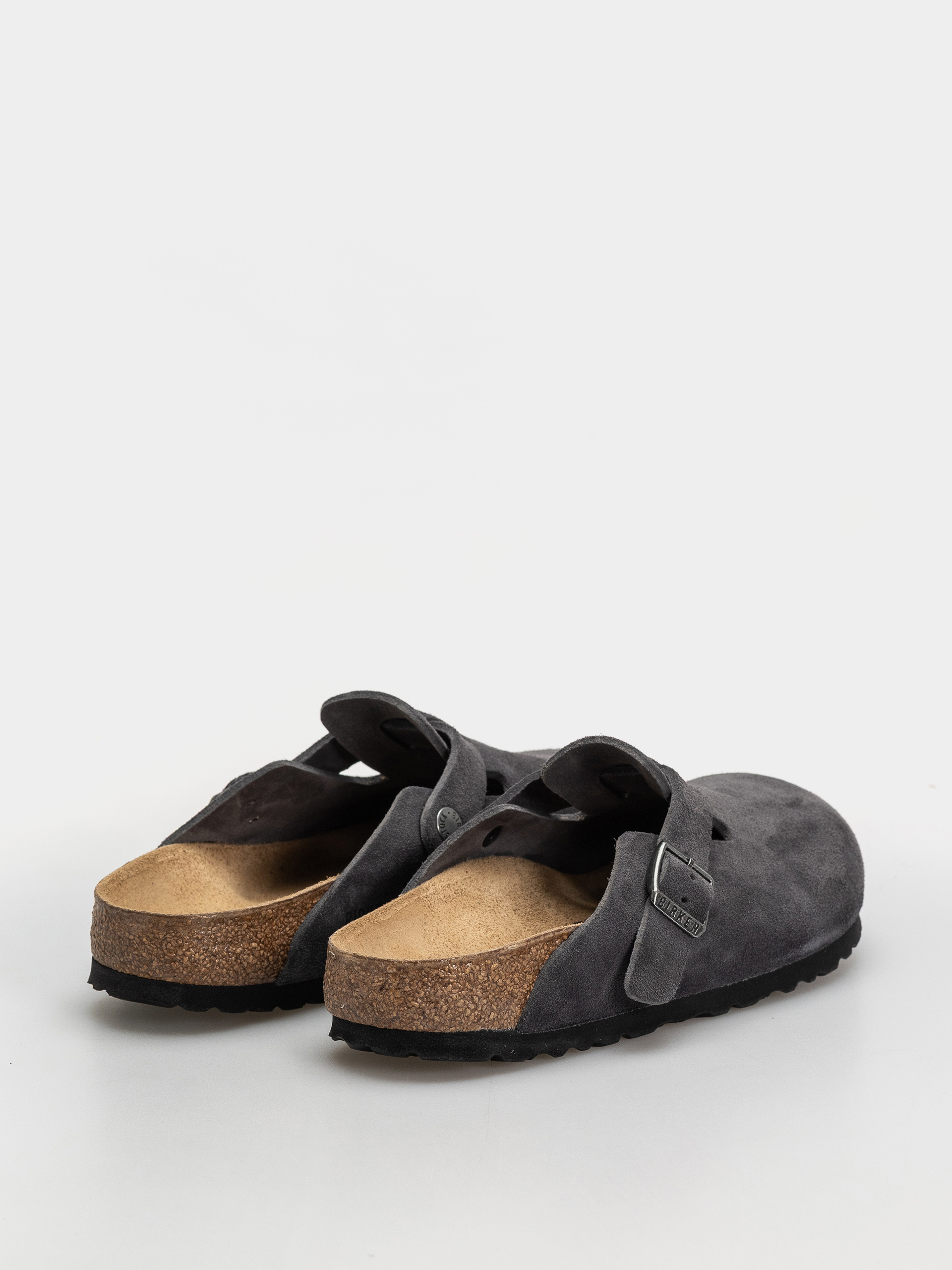 Șlapi Birkenstock Boston Suede Leather Narrow (charcoal)