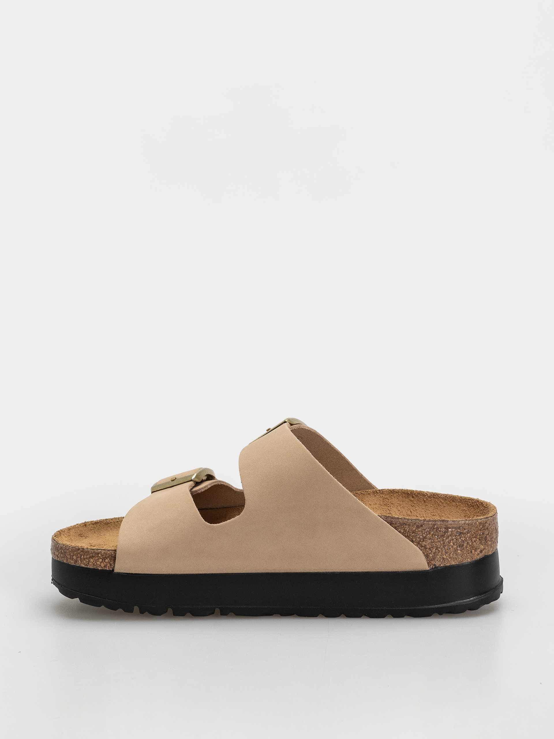 Șlapi Birkenstock Arizona Flex Platform Nubuck Leather Narrow Wmn (sandcastle)