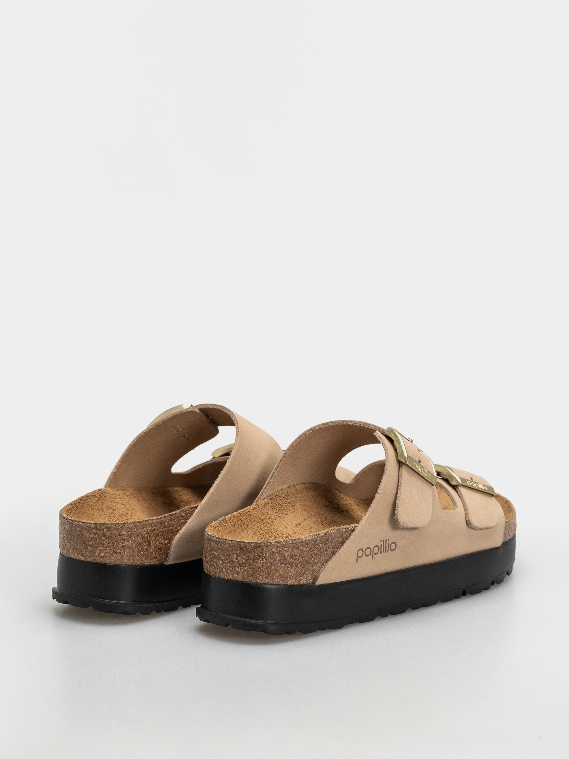 Șlapi Birkenstock Arizona Flex Platform Nubuck Leather Narrow Wmn (sandcastle)