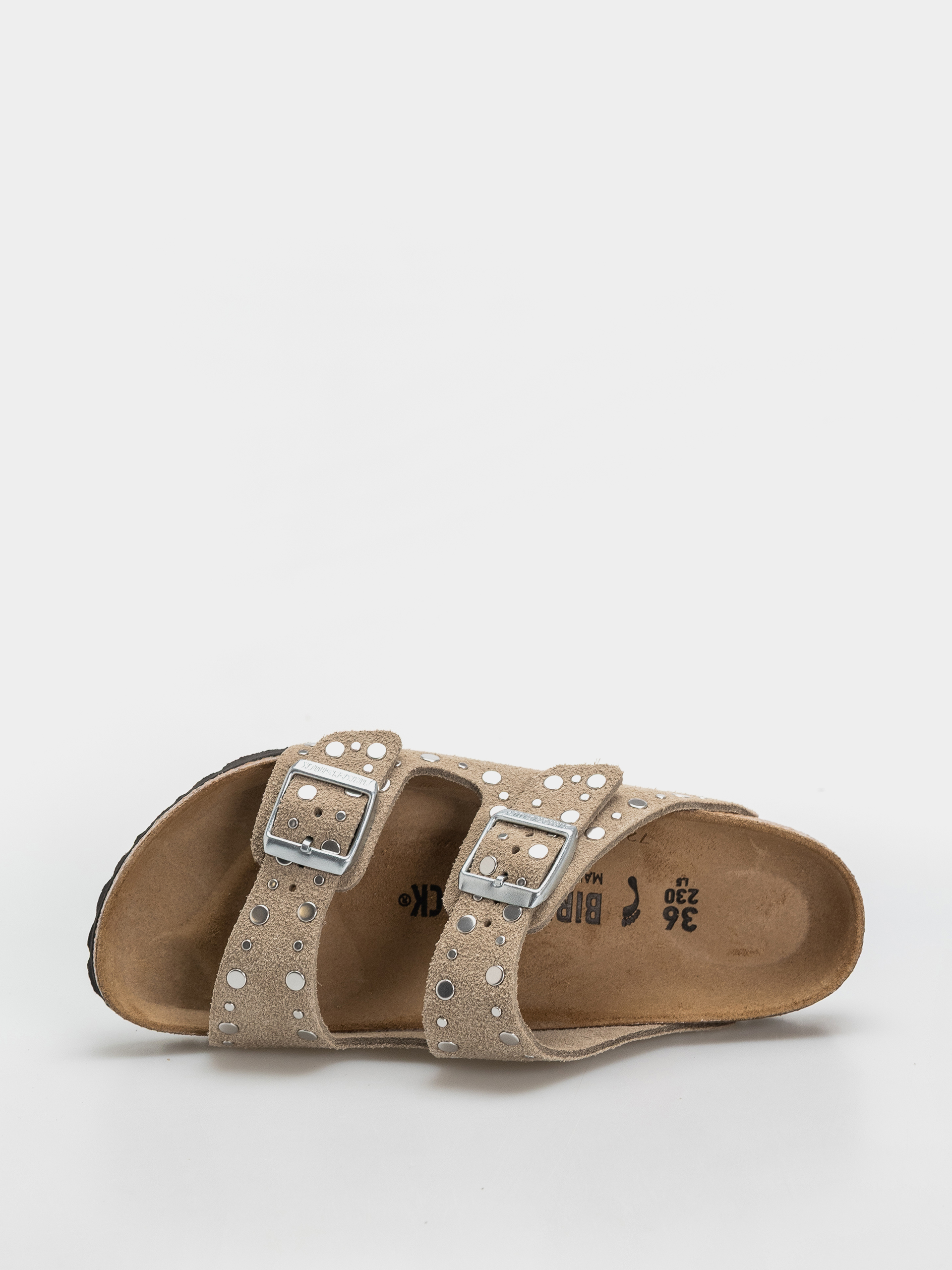 Șlapi Birkenstock Arizona Rivets Suede Leather Narrow Wmn (taupe)