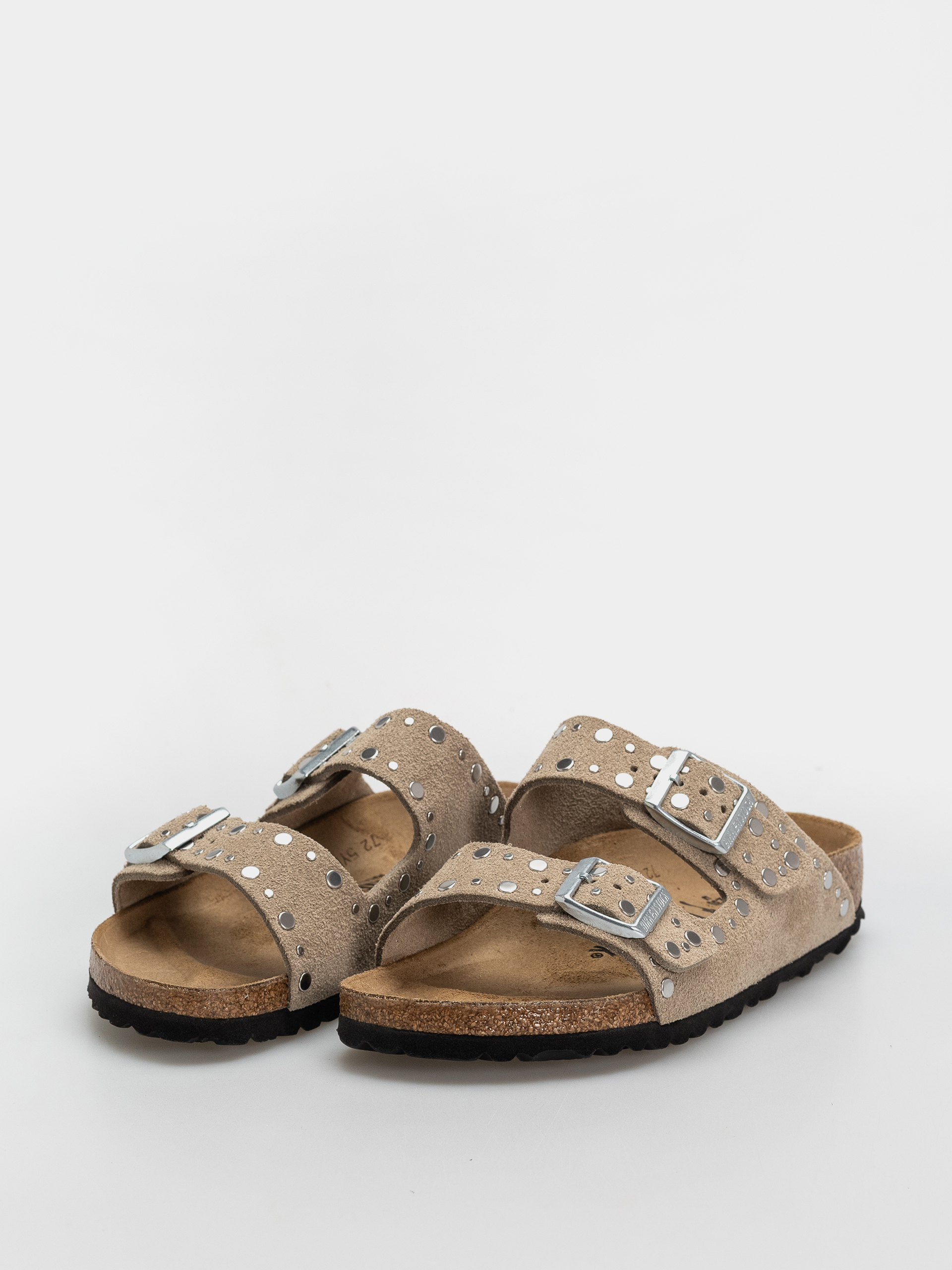 Șlapi Birkenstock Arizona Rivets Suede Leather Narrow Wmn (taupe)