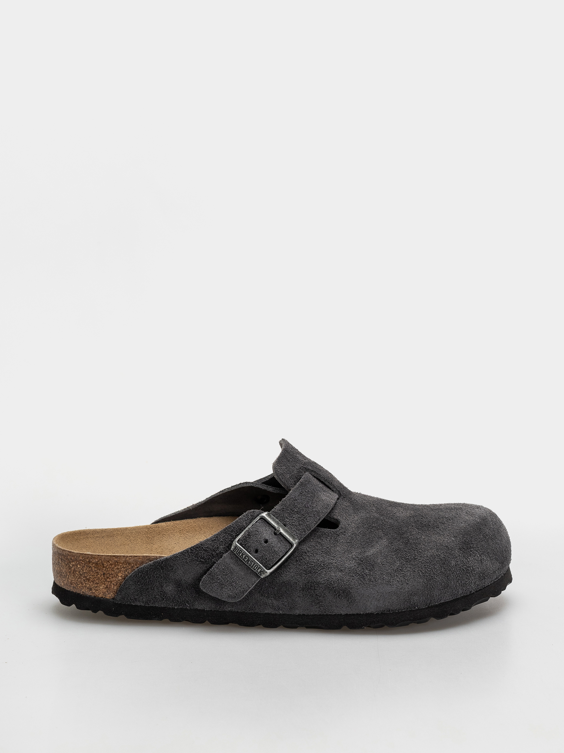 Șlapi Birkenstock Boston Suede Leather Regular (charcoal)