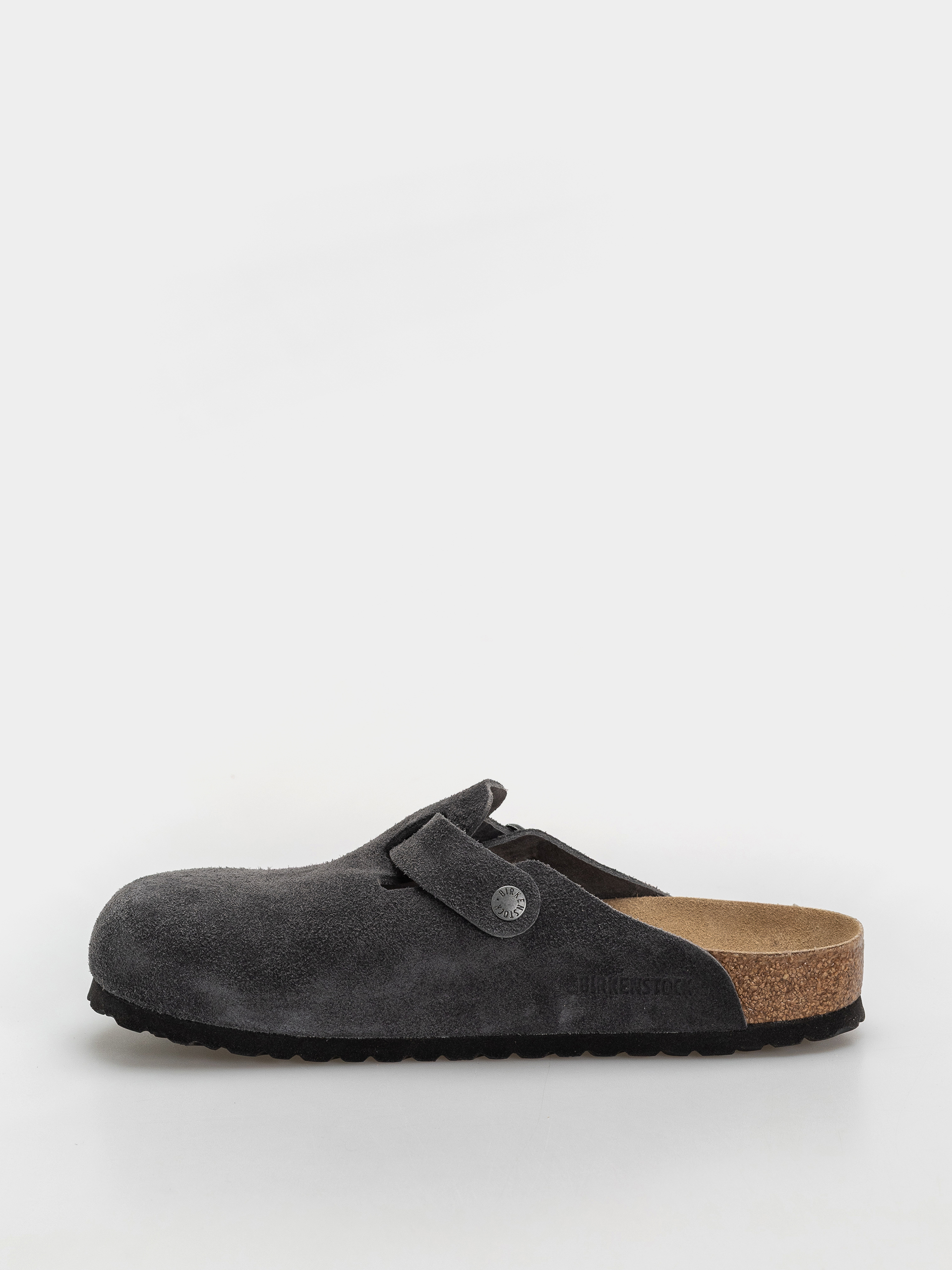 Șlapi Birkenstock Boston Suede Leather Regular (charcoal)
