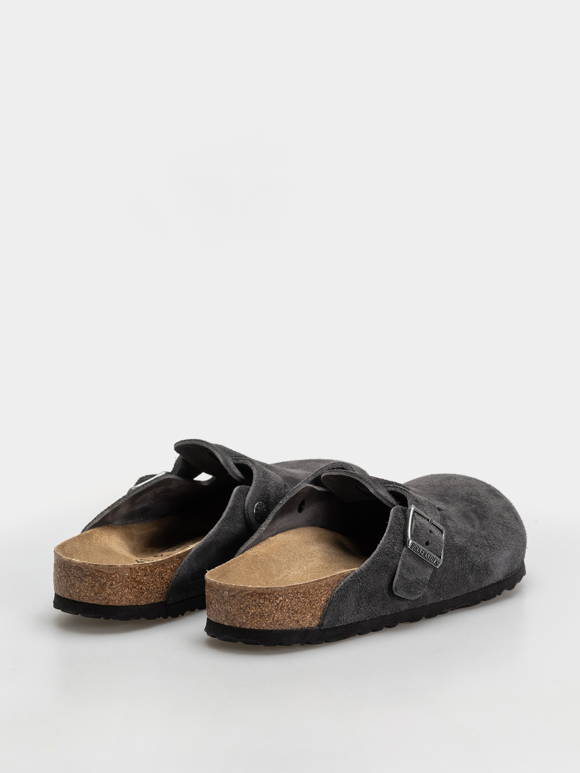 Șlapi Birkenstock Boston Suede Leather Regular (charcoal)