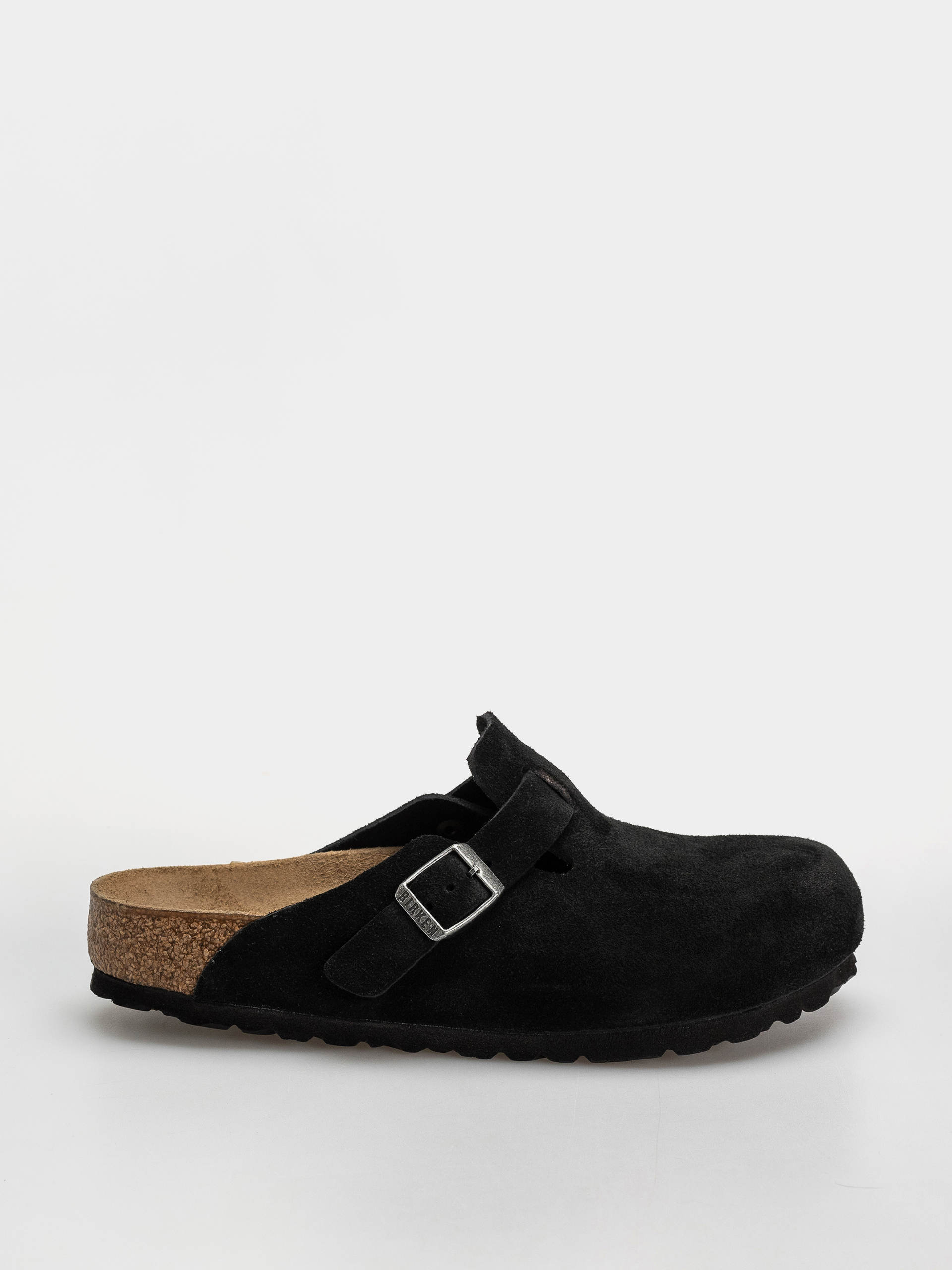 靴 birkenstock boston(suede leather black) Șlapi Birkenstock Boston Suede Regular - negru (black)