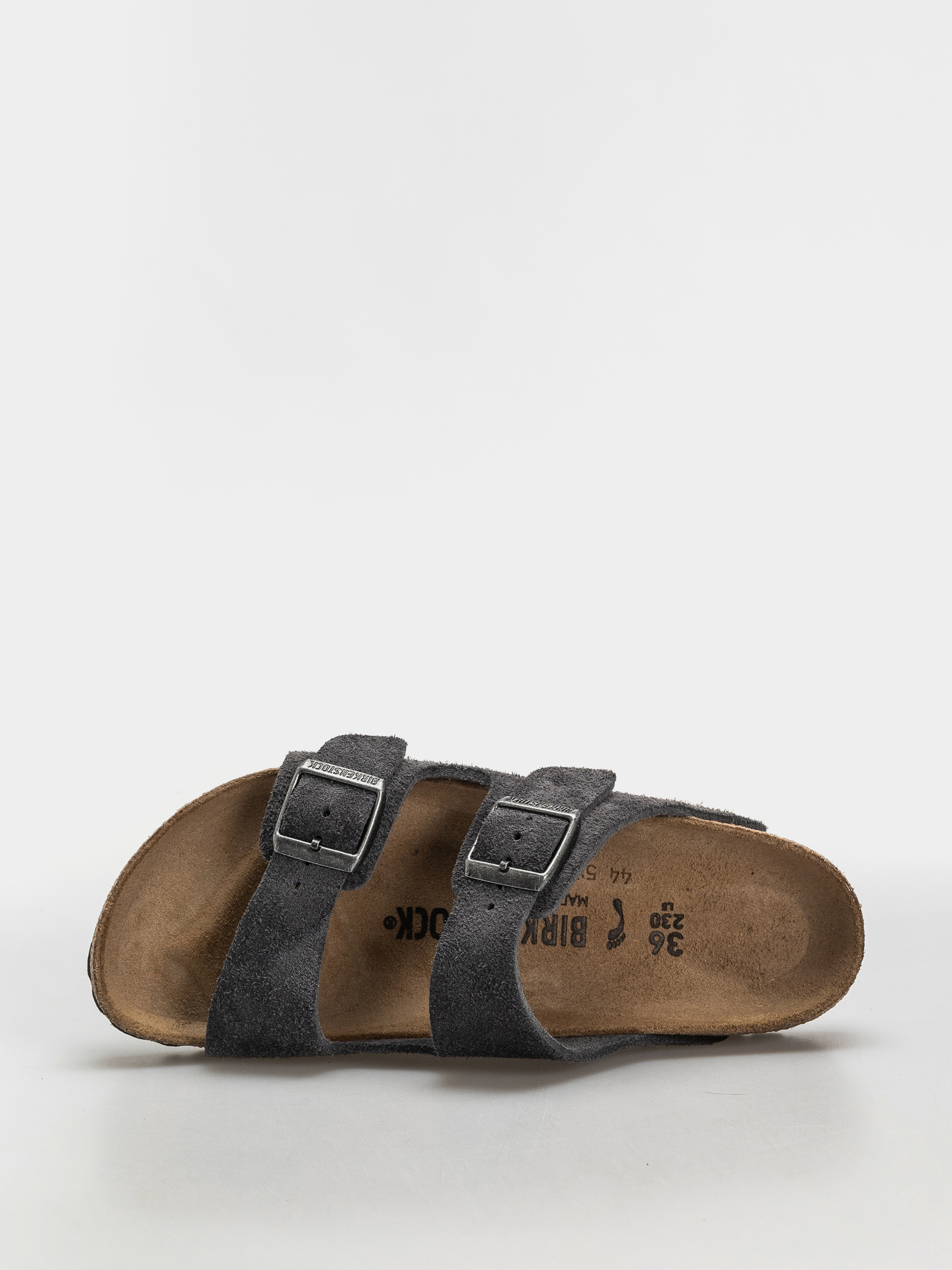 Șlapi Birkenstock Arizona Suede Leather Narrow (charcoal)