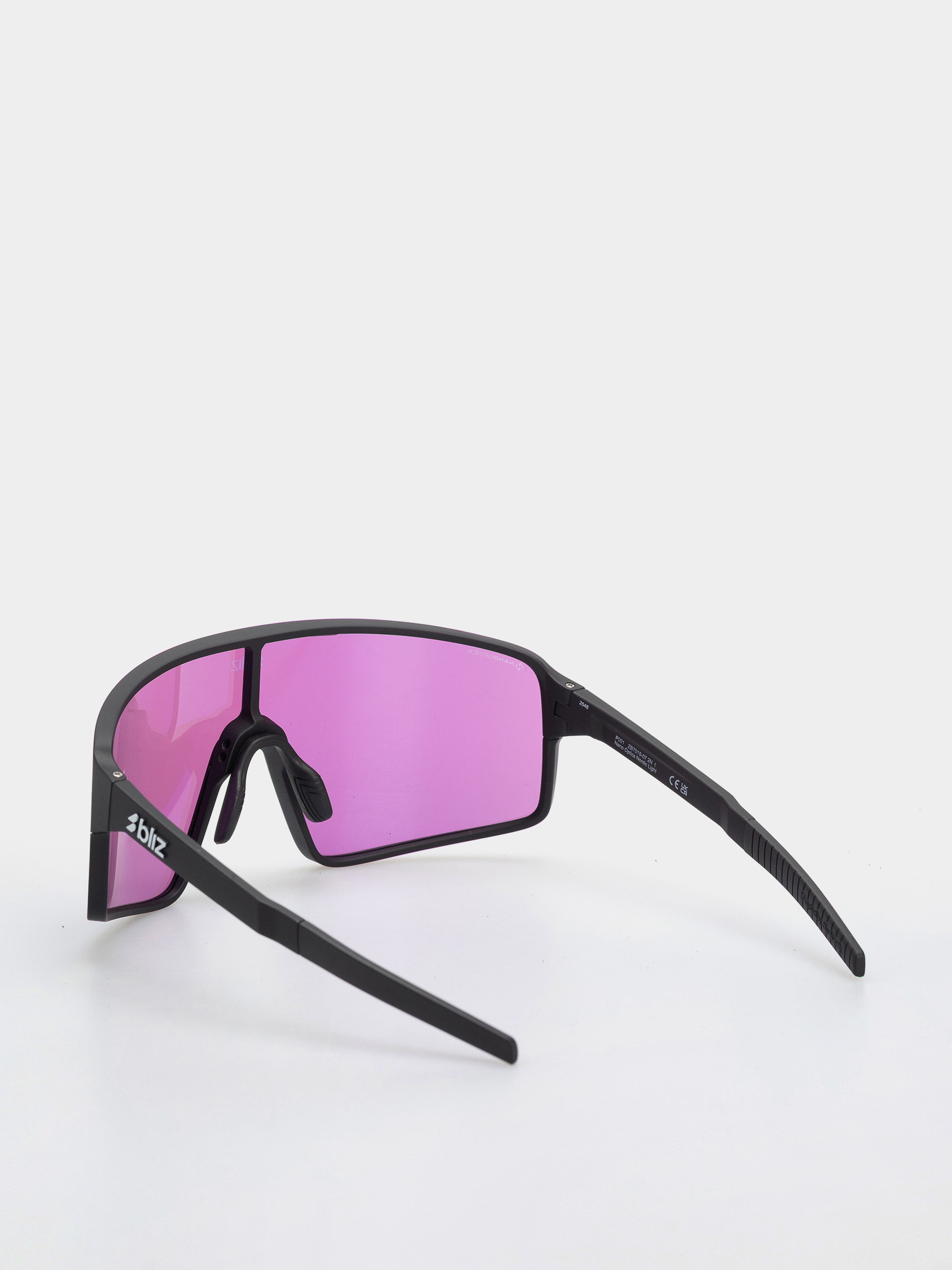 Ochelari de soare Bliz P001 (matt black/nano optics nordic light begonia - violet w blue multi)