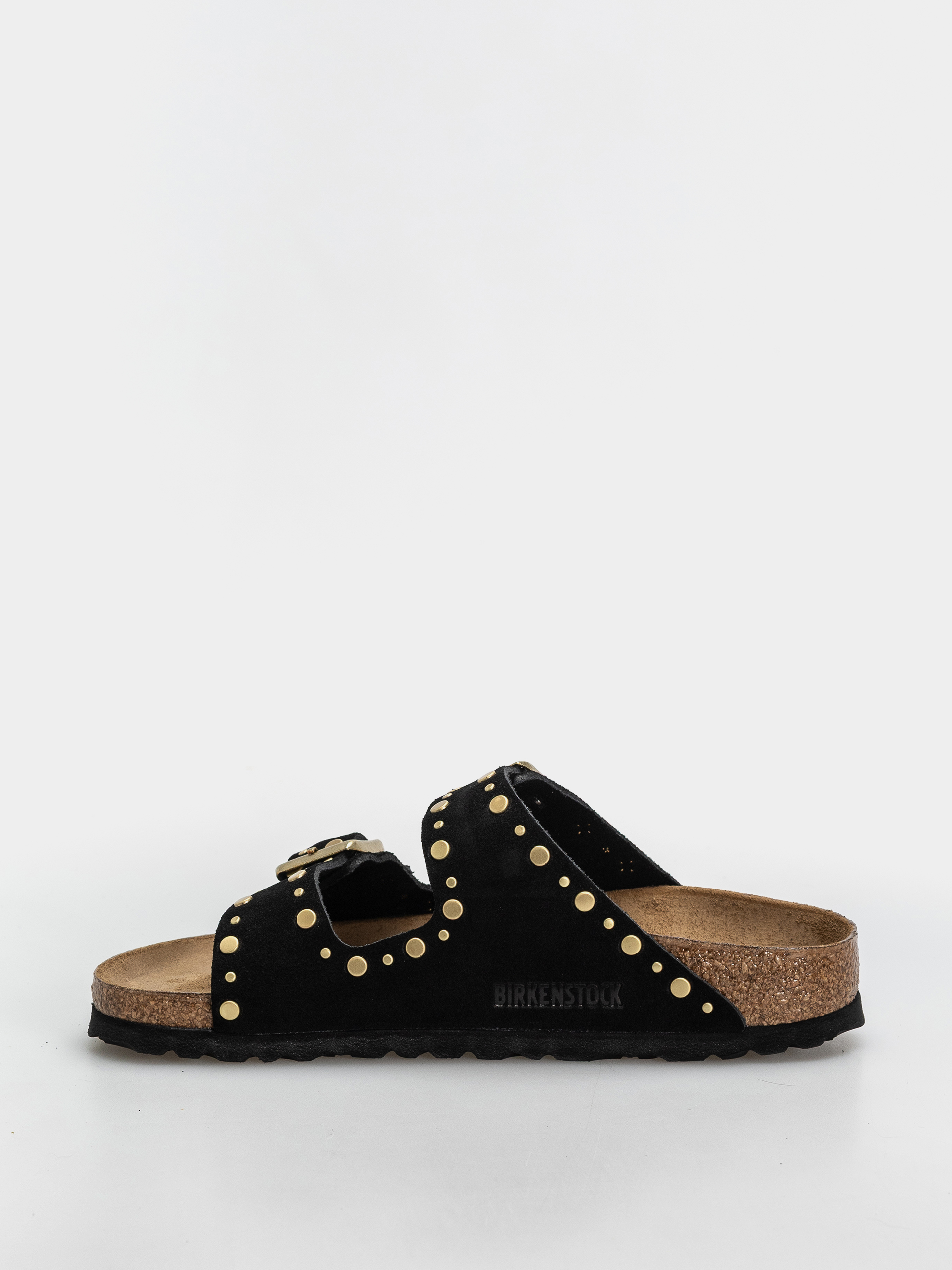 Șlapi Birkenstock Arizona Rivets Suede Leather Narrow Wmn (black)
