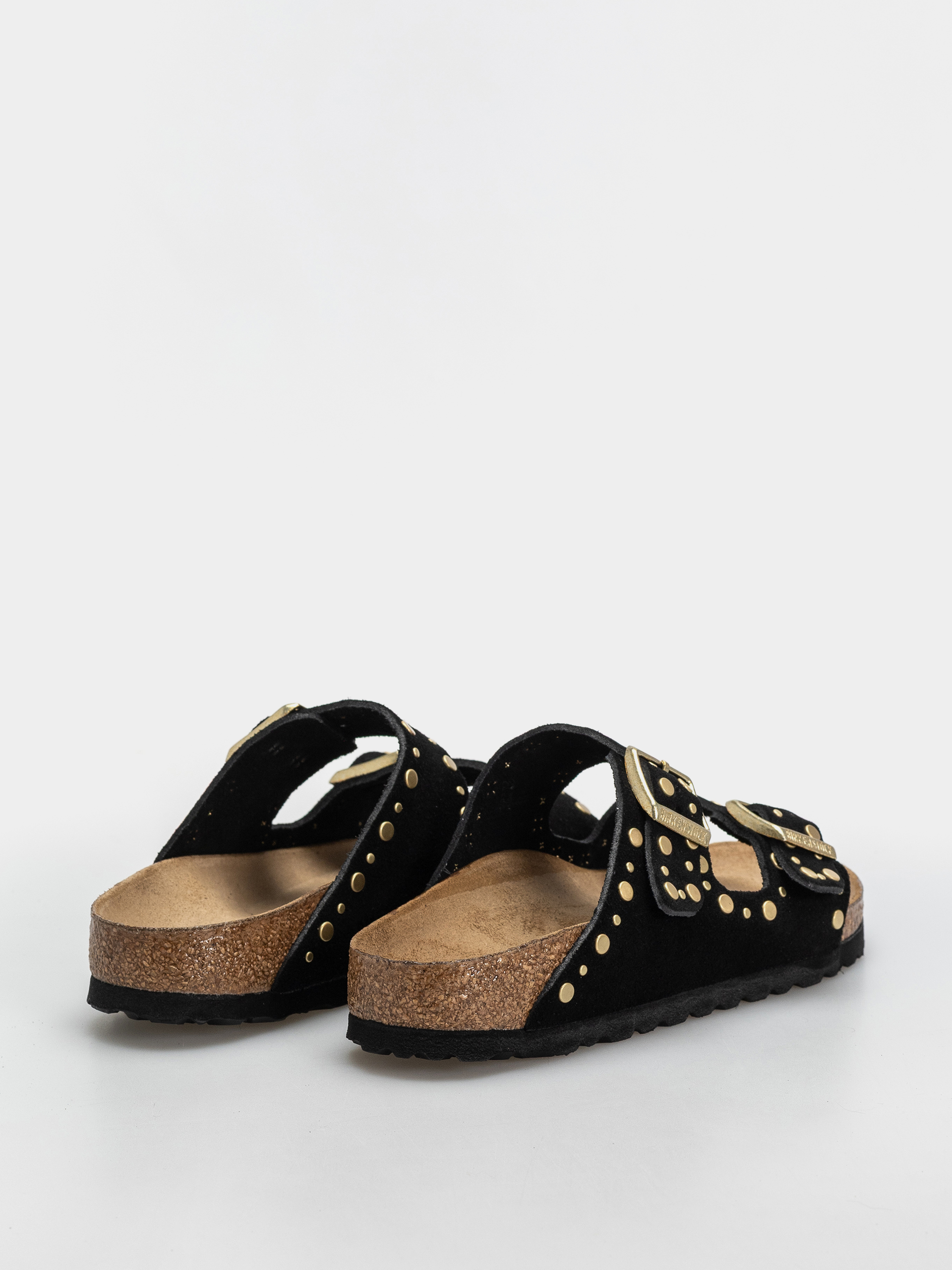 Șlapi Birkenstock Arizona Rivets Suede Leather Narrow Wmn (black)