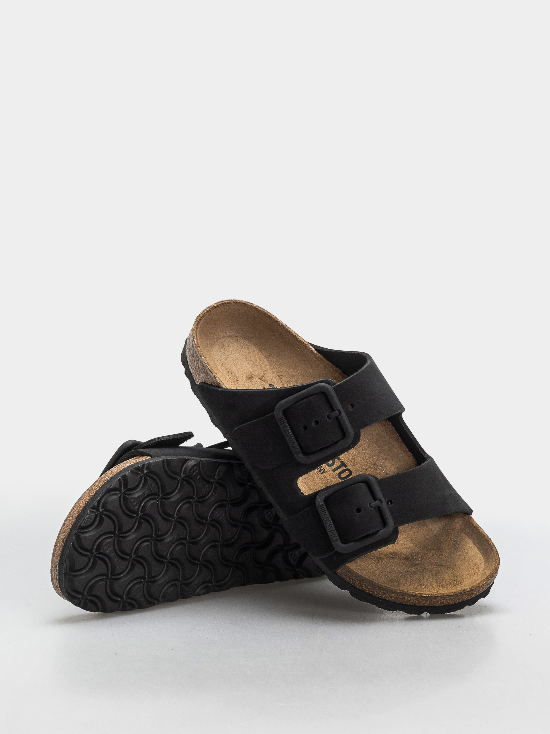 Șlapi Birkenstock Arizona Wire Buckle Nubuck Leather Narrow (black)