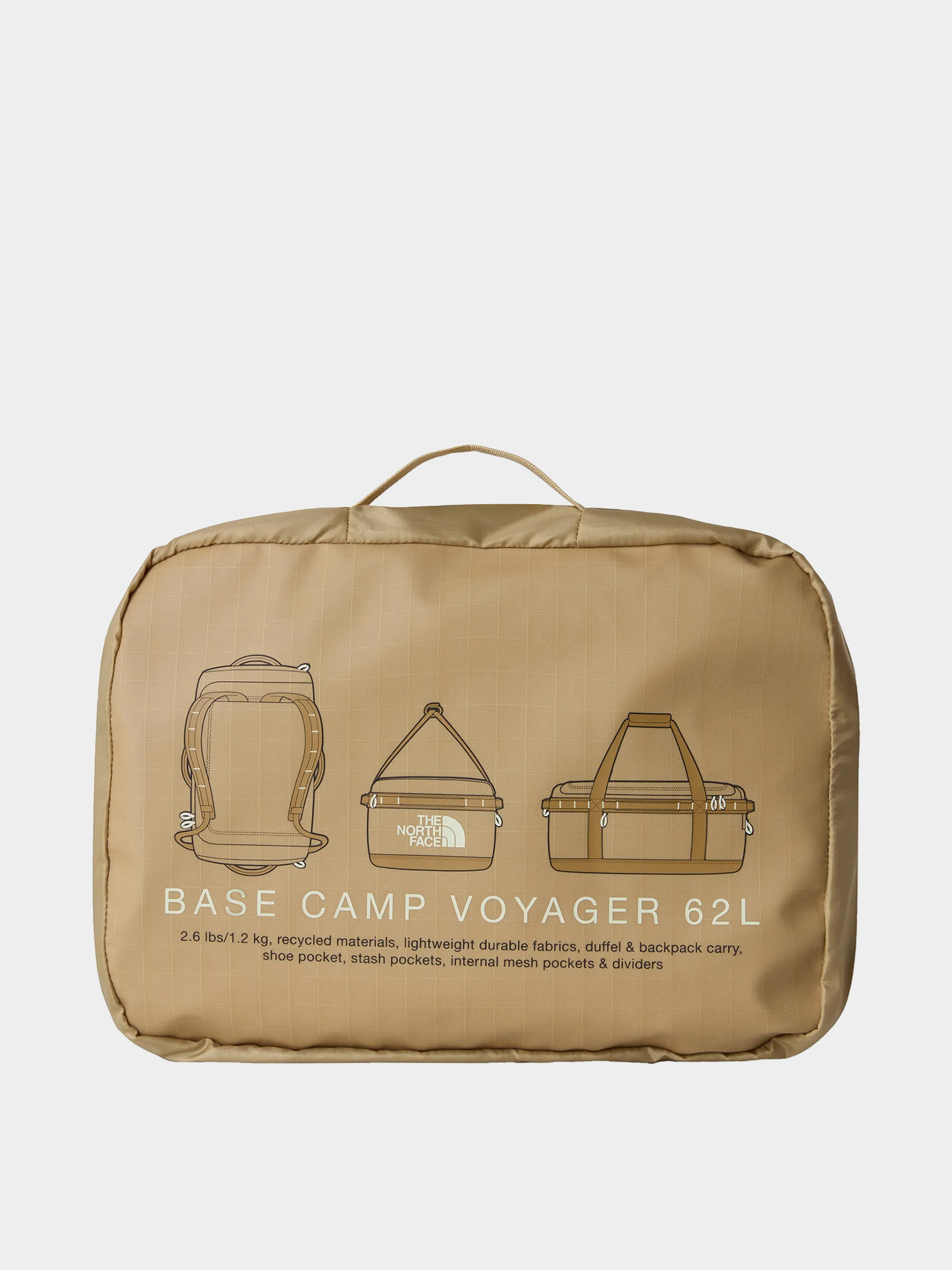 Geantă The North Face Base Camp Voyager Duffel 62L (khaki stone/uti)