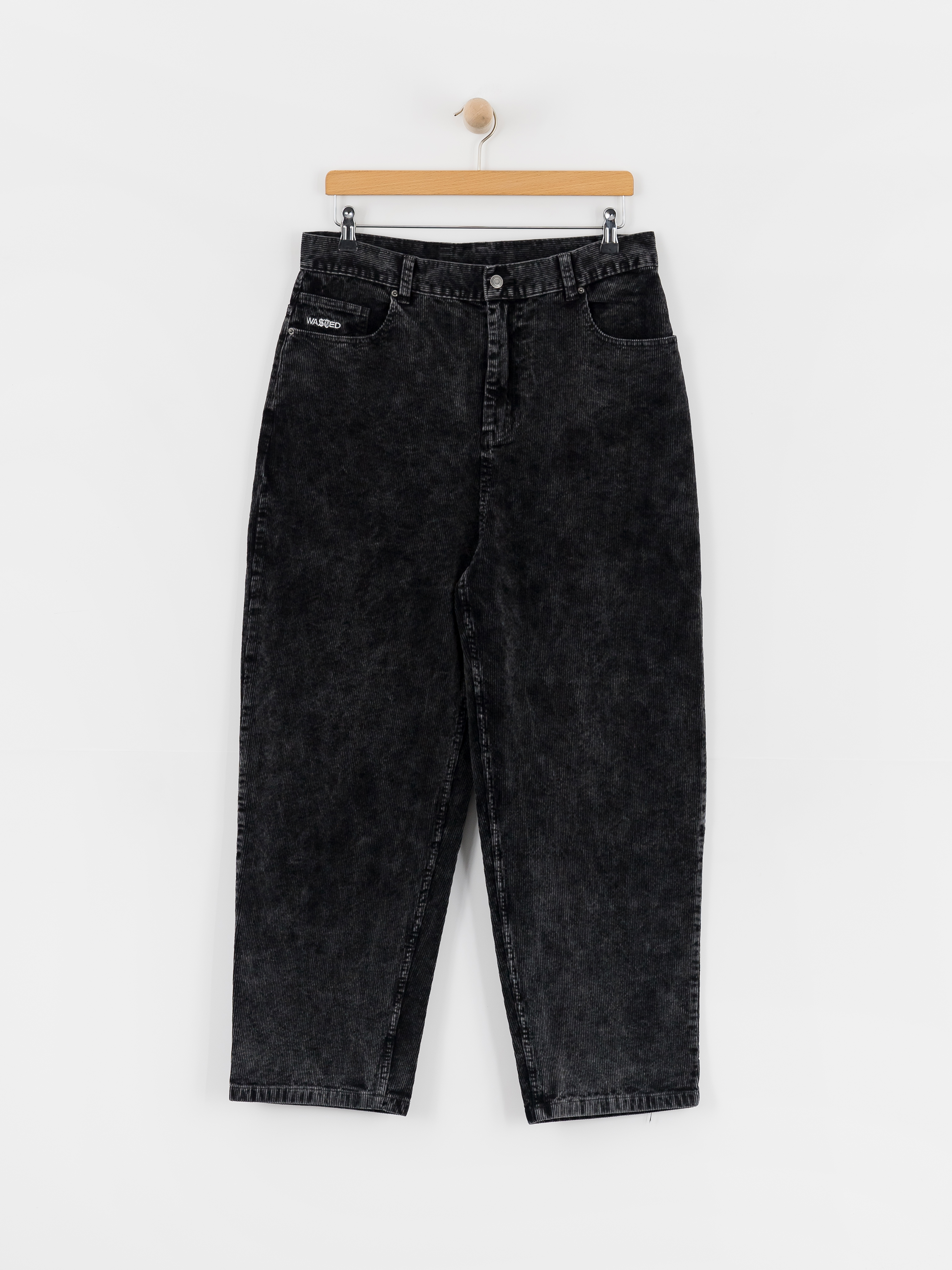 Pantaloni Wasted Paris Faded Corduroy Casper (faded black)
