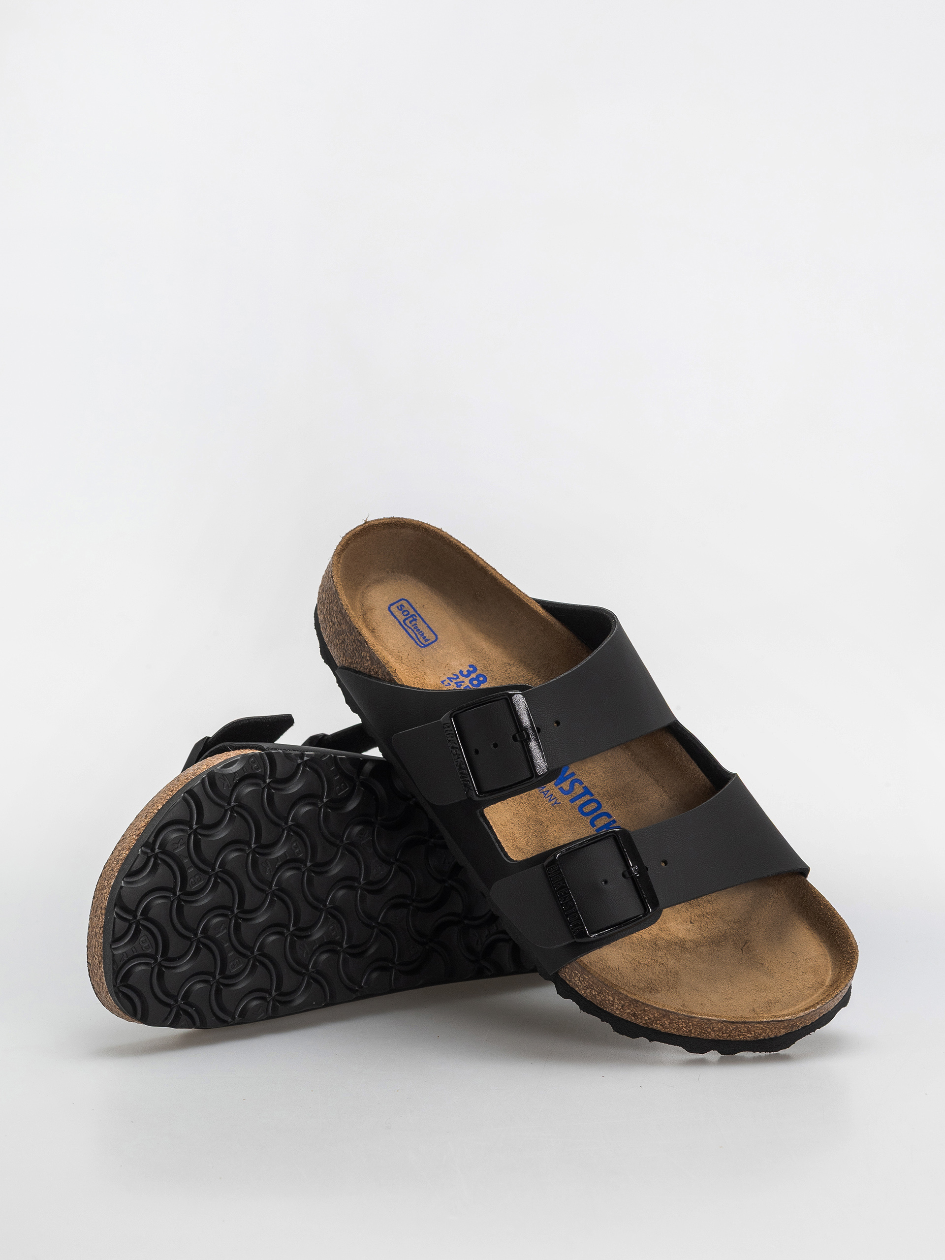 Șlapi Birkenstock Arizona Soft Footbed Birko Flor Regular - negru