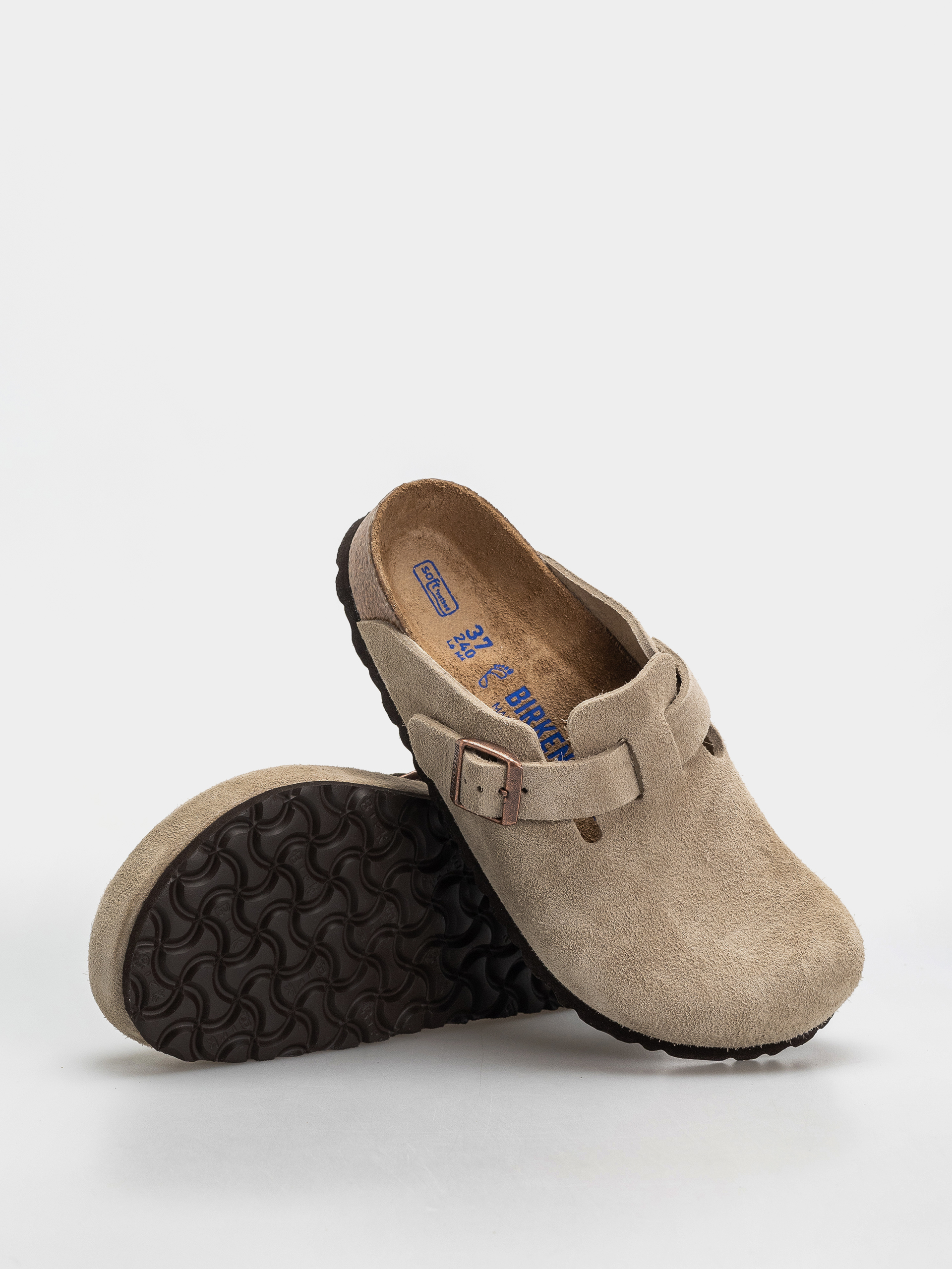 Șlapi Birkenstock Boston SFB Suede Leather Regular (taupe)