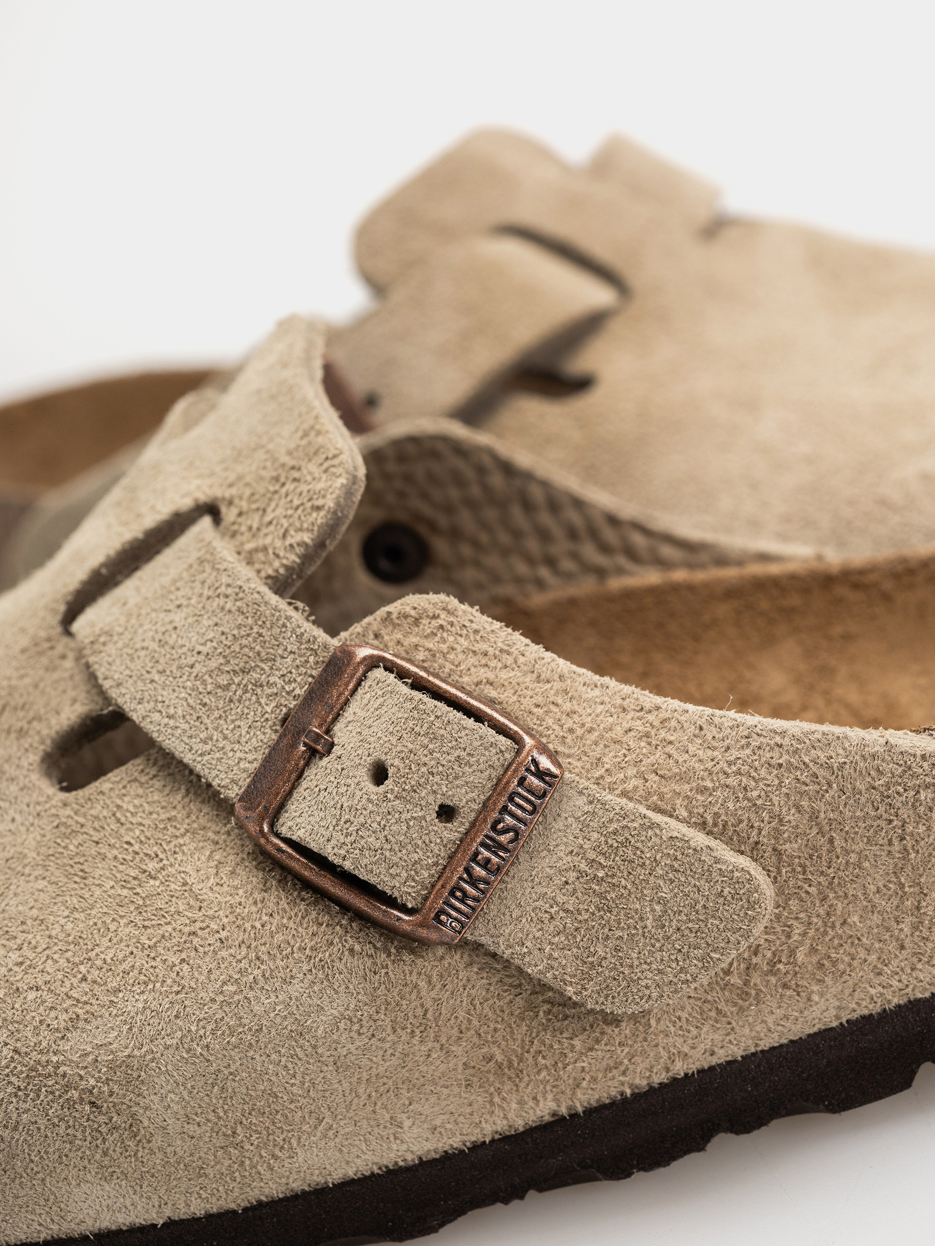 Șlapi Birkenstock Boston SFB Suede Leather Regular (taupe)