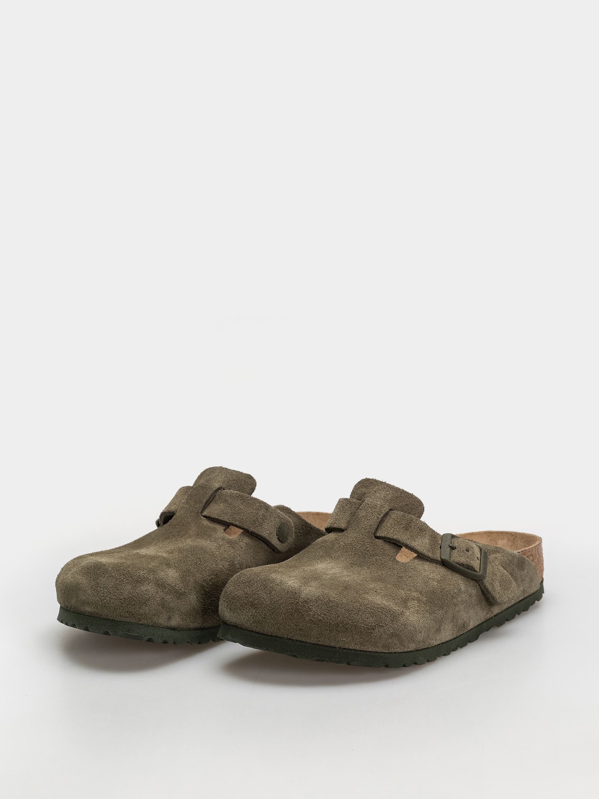 Șlapi Birkenstock Boston Suede Leather Regular (thyme)