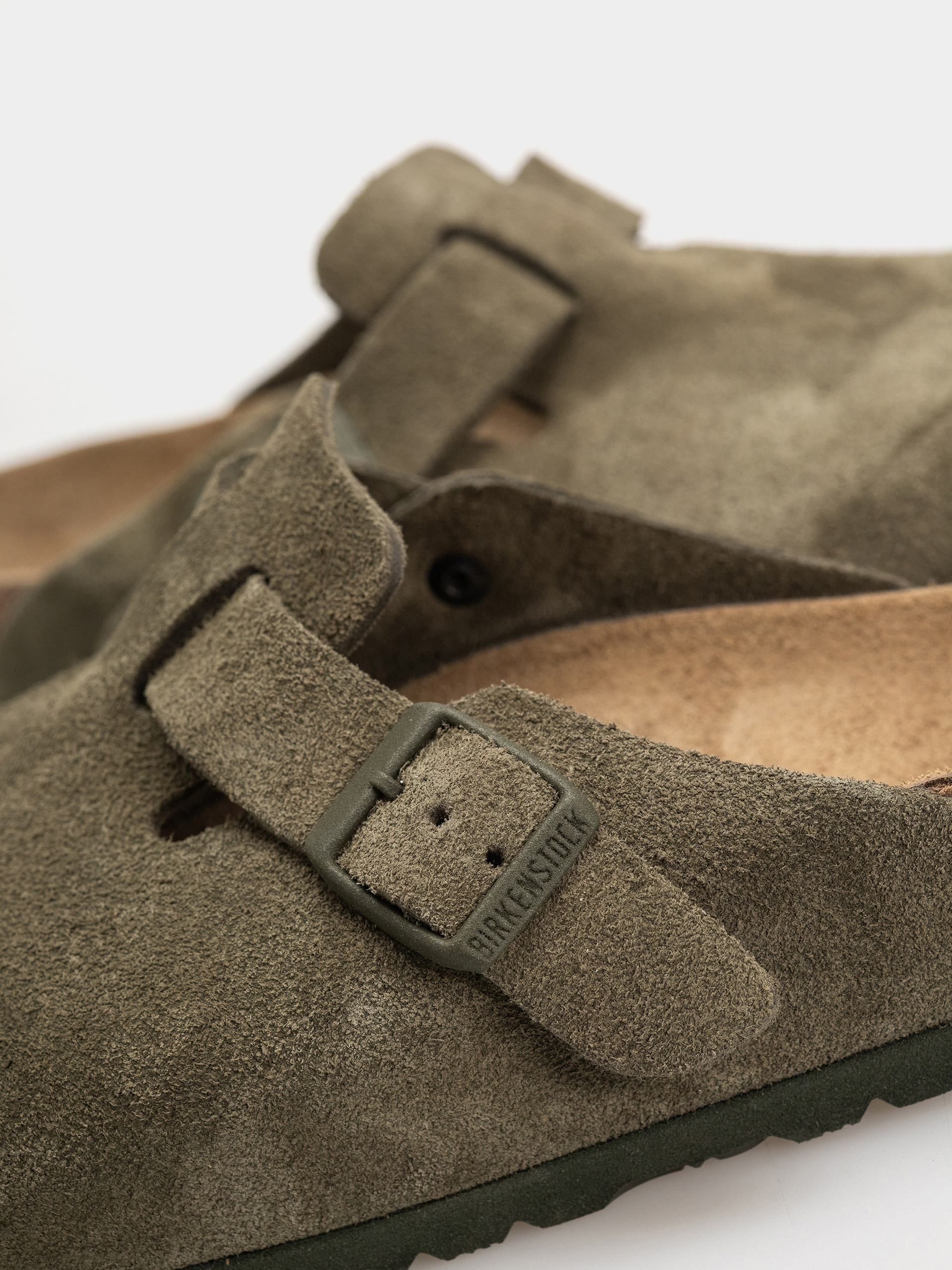 Șlapi Birkenstock Boston Suede Leather Regular (thyme)