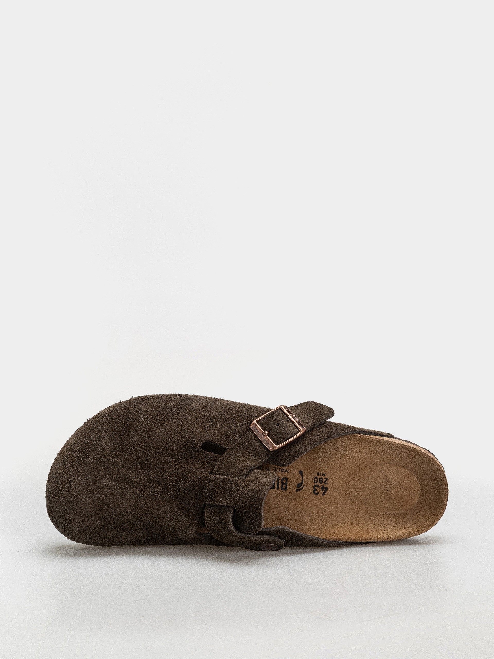 Șlapi Birkenstock Boston Suede Leather Narrow (mocca)