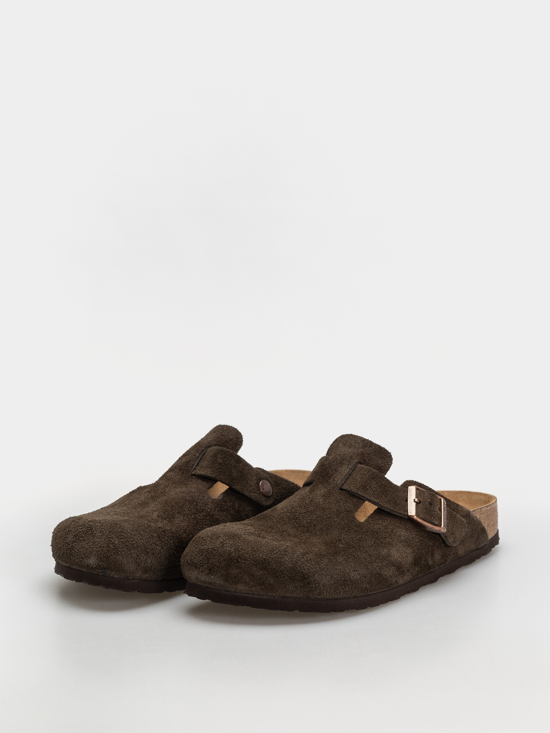 Șlapi Birkenstock Boston Suede Leather Narrow (mocca)