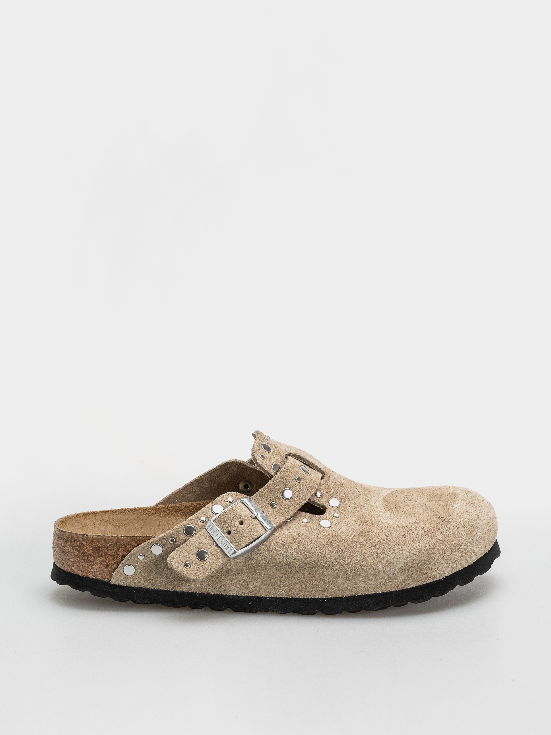Șlapi Birkenstock Boston Rivets Suede Leather Narrow Wmn (taupe)