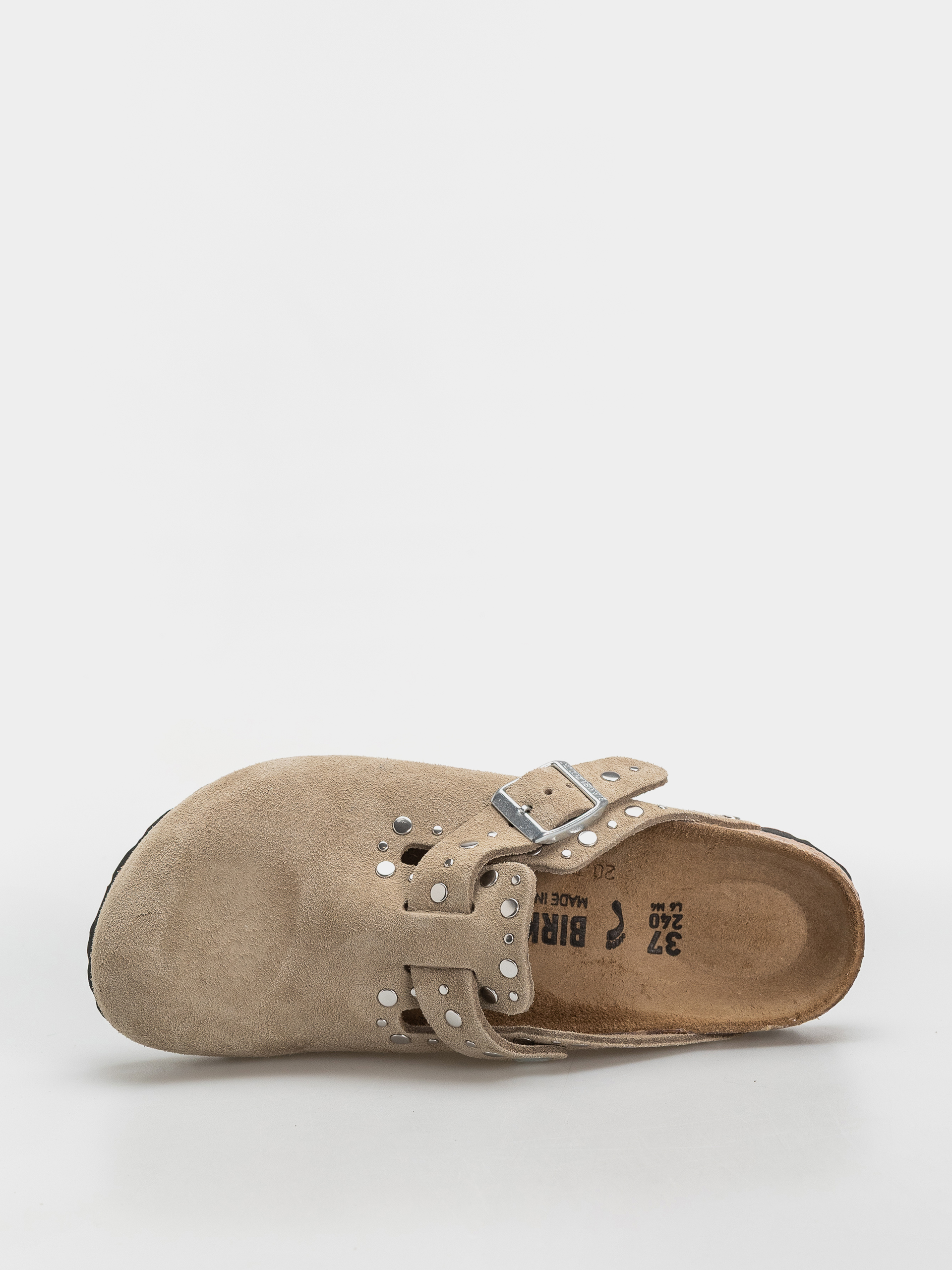 Șlapi Birkenstock Boston Rivets Suede Leather Narrow Wmn (taupe)