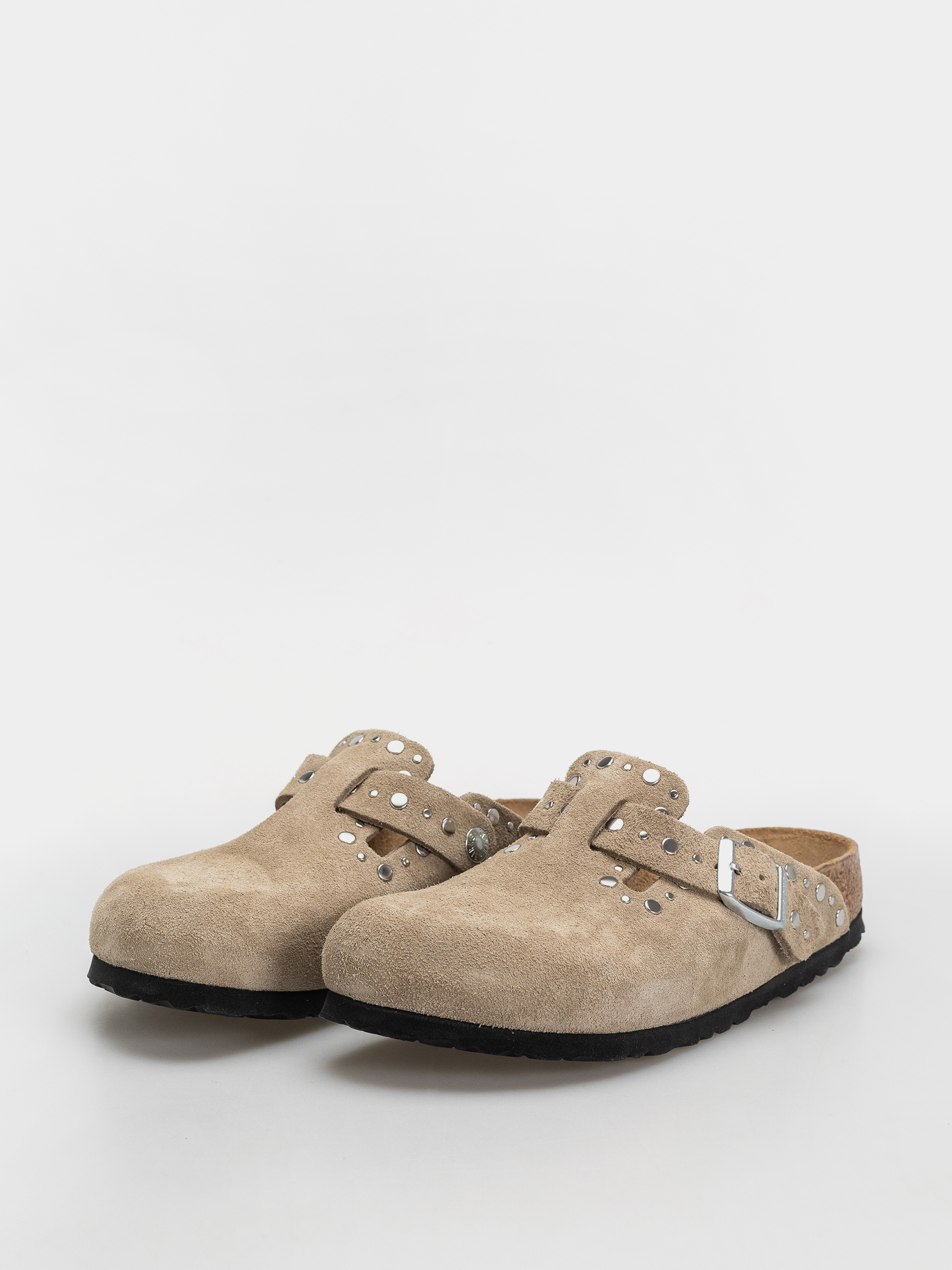 Șlapi Birkenstock Boston Rivets Suede Leather Narrow Wmn (taupe)