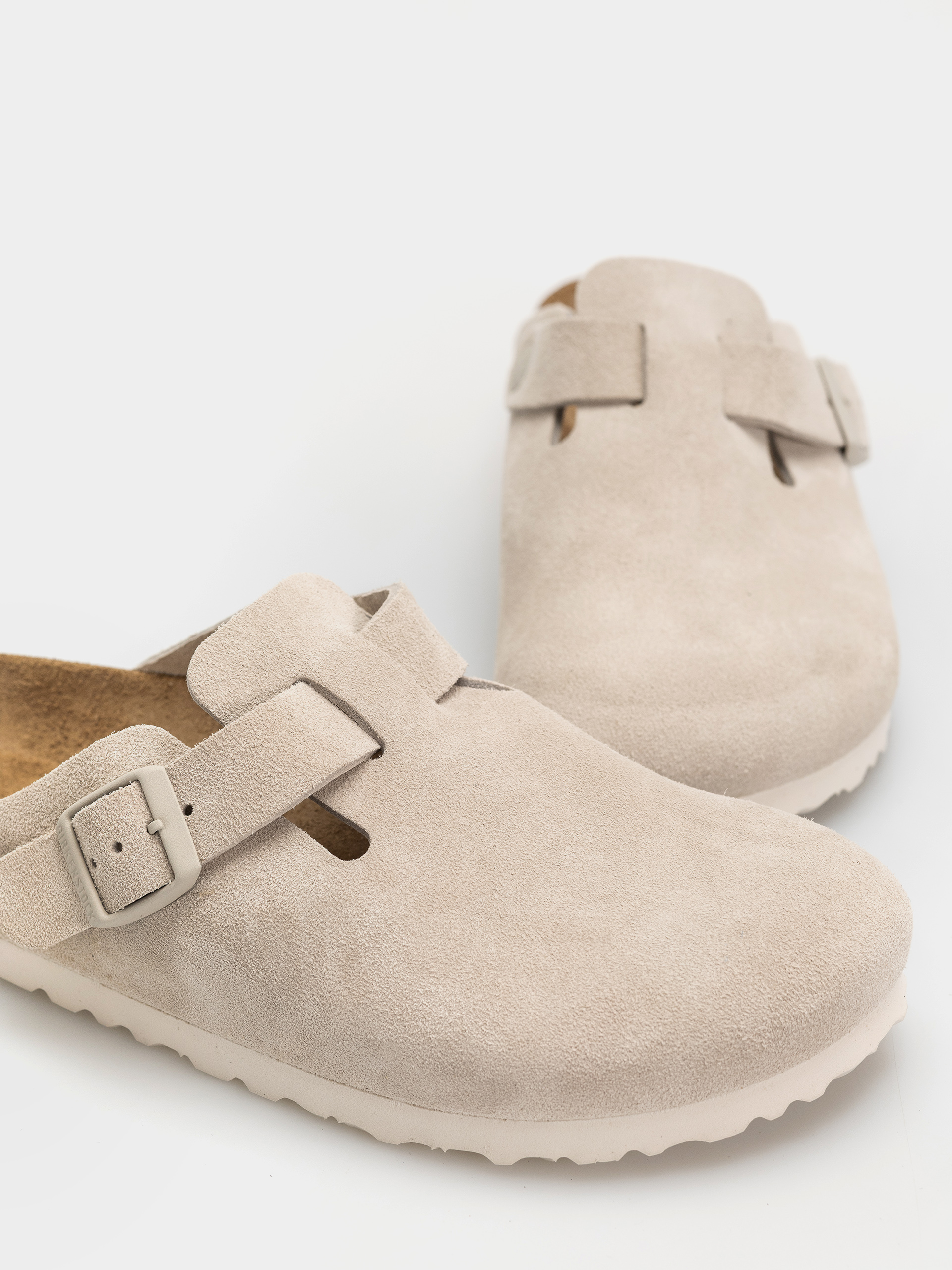 Șlapi Birkenstock Boston Suede Leather Narrow (oyster)