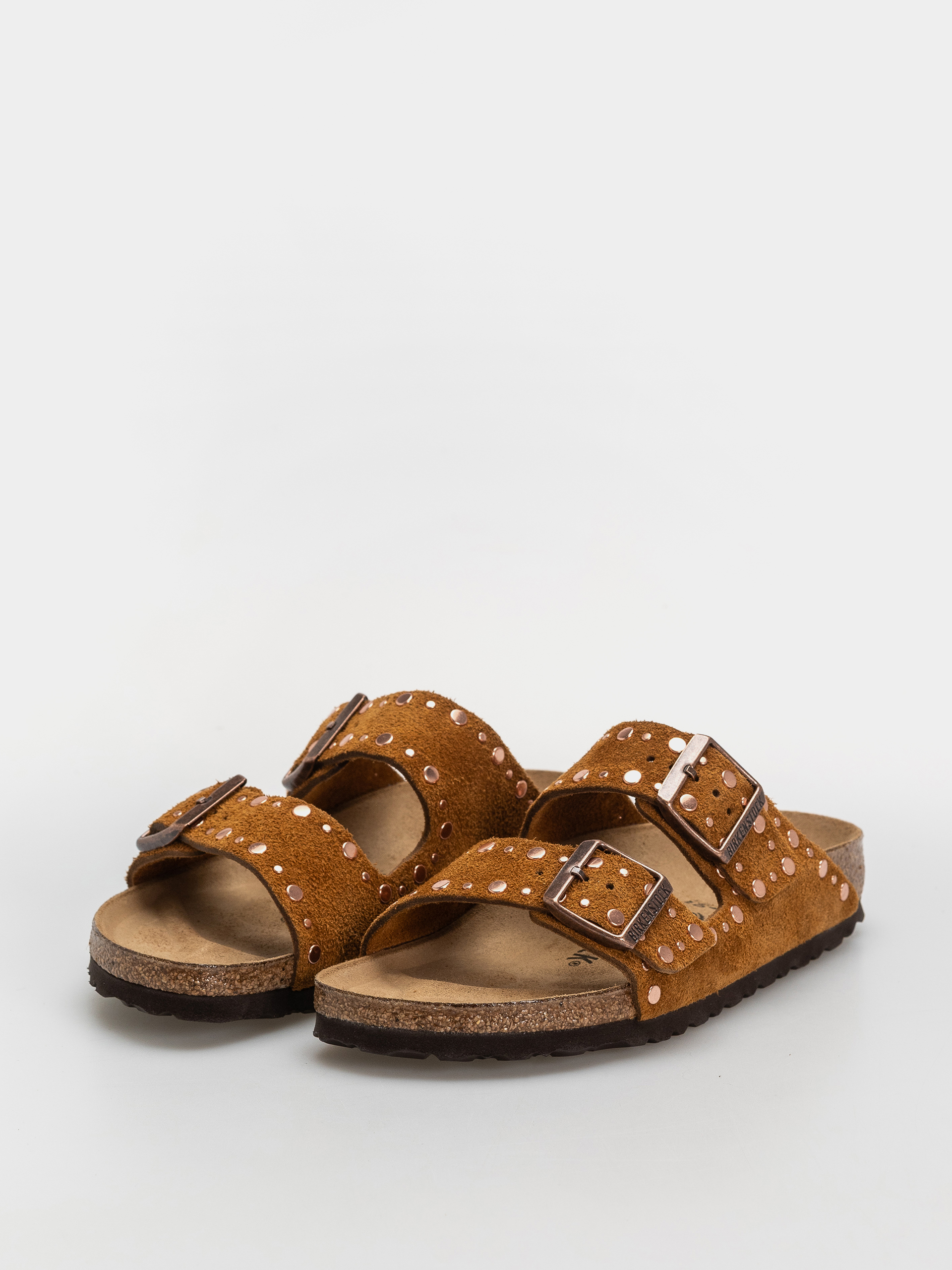 Șlapi Birkenstock Arizona Rivets Suede Leather Narrow Wmn (mink)