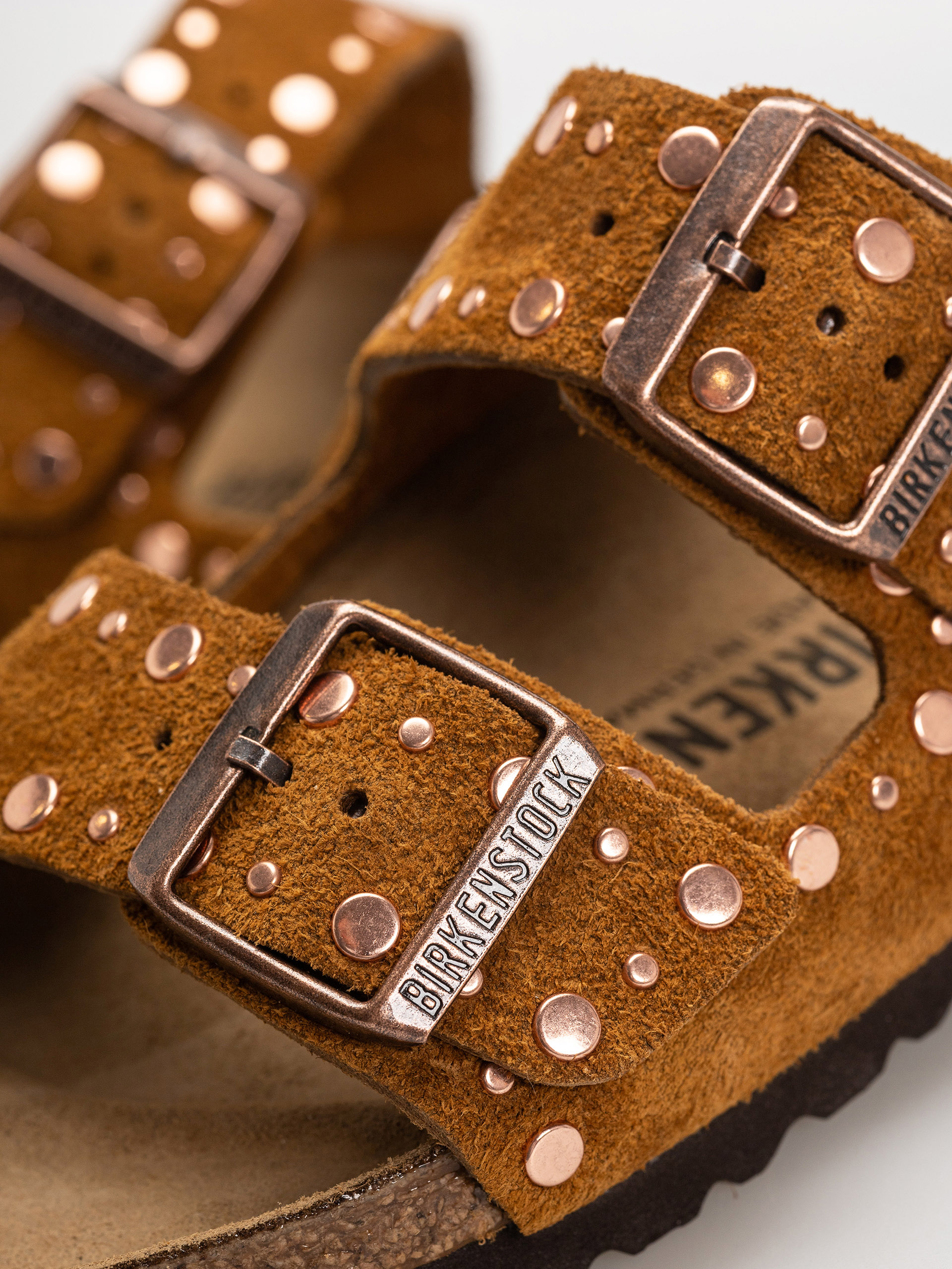 Șlapi Birkenstock Arizona Rivets Suede Leather Narrow Wmn (mink)