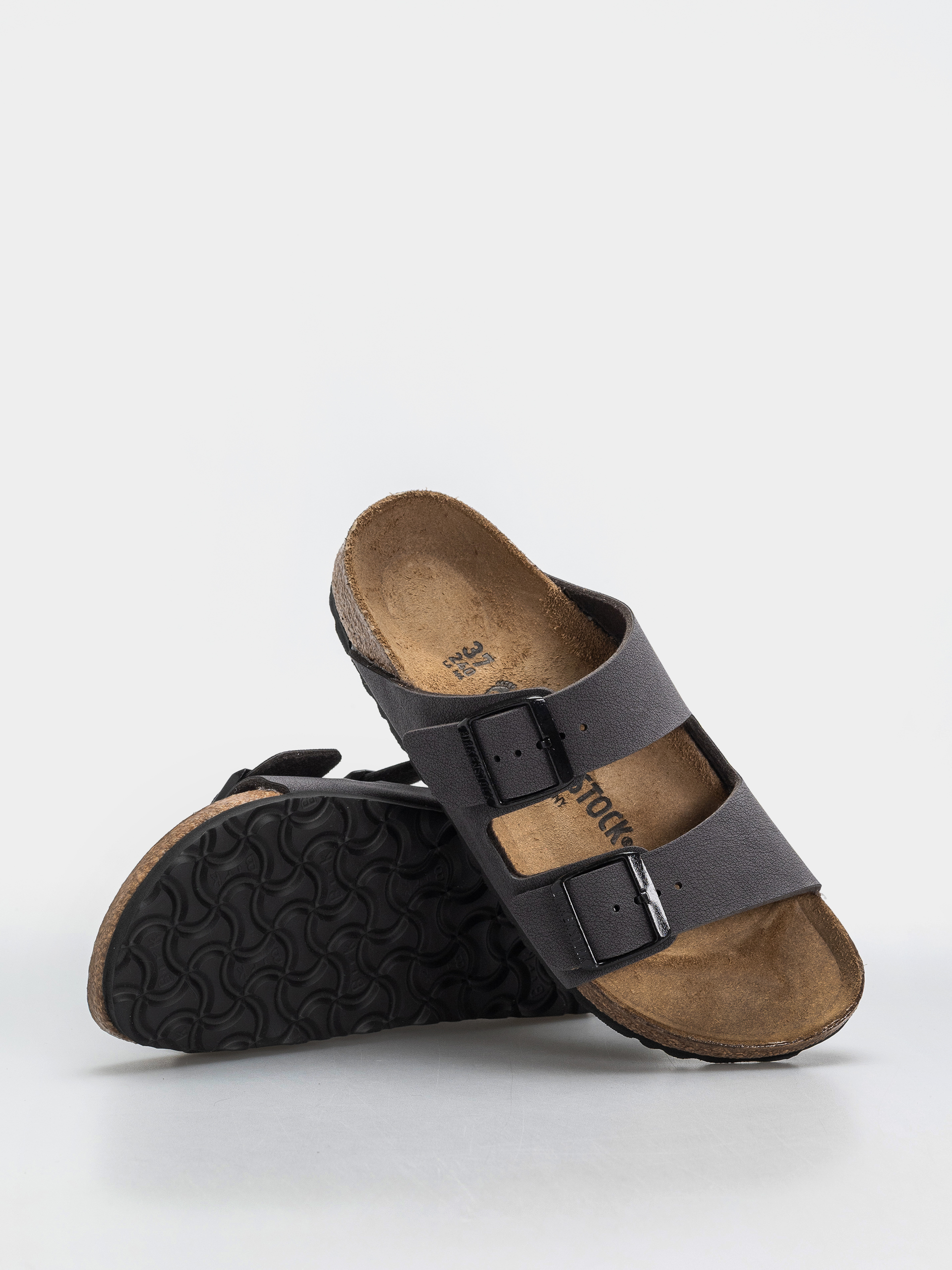 Șlapi Birkenstock Arizona Birkibuc Narrow (velvet gray/black)