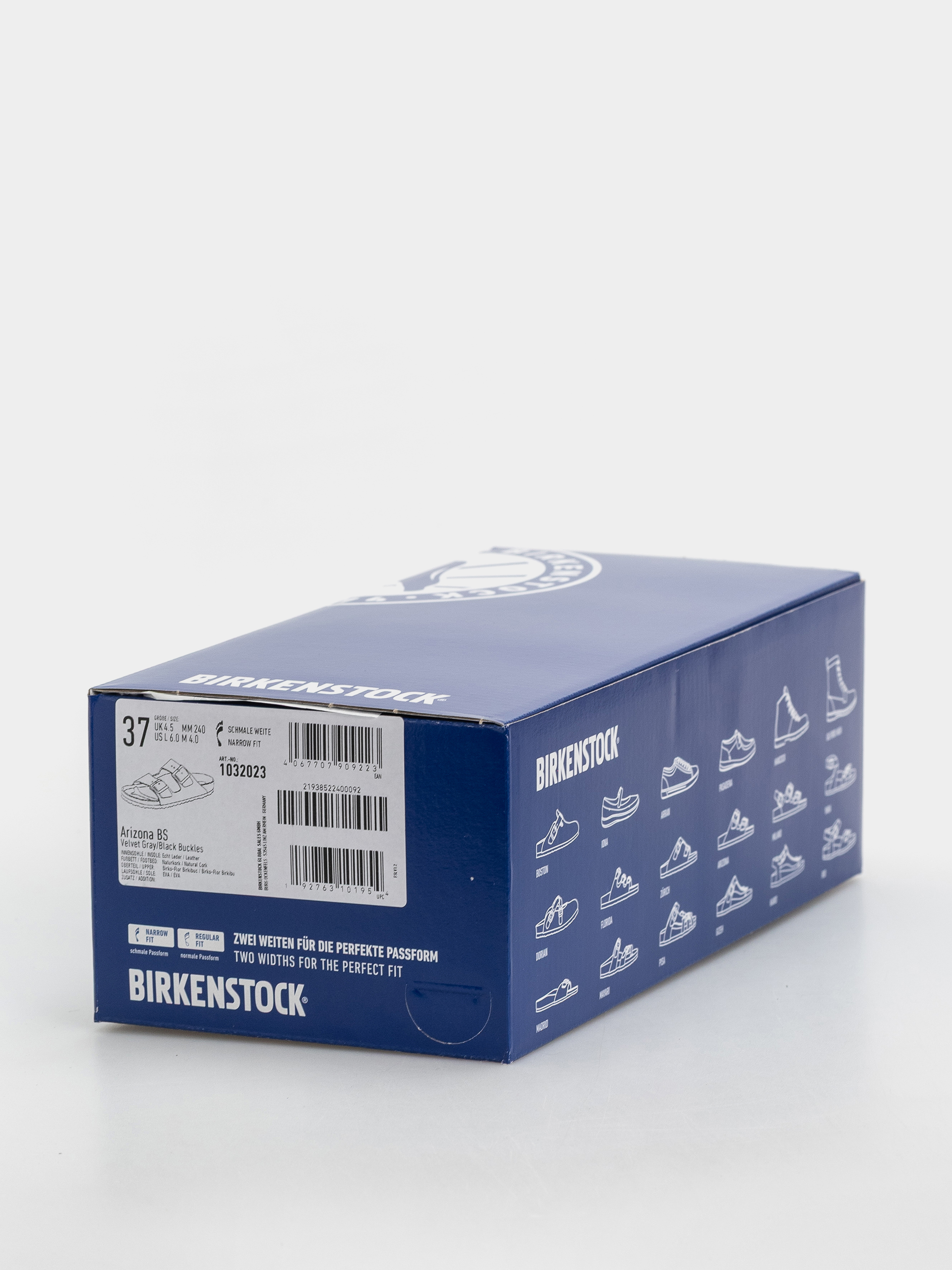 Șlapi Birkenstock Arizona Birkibuc Narrow (velvet gray/black)